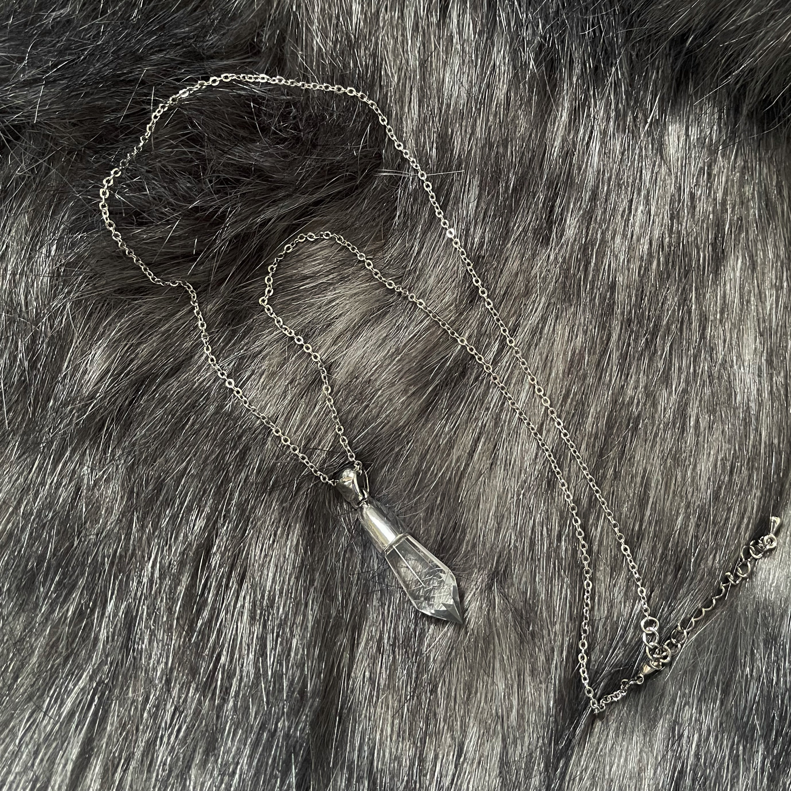gibous crystal necklace half