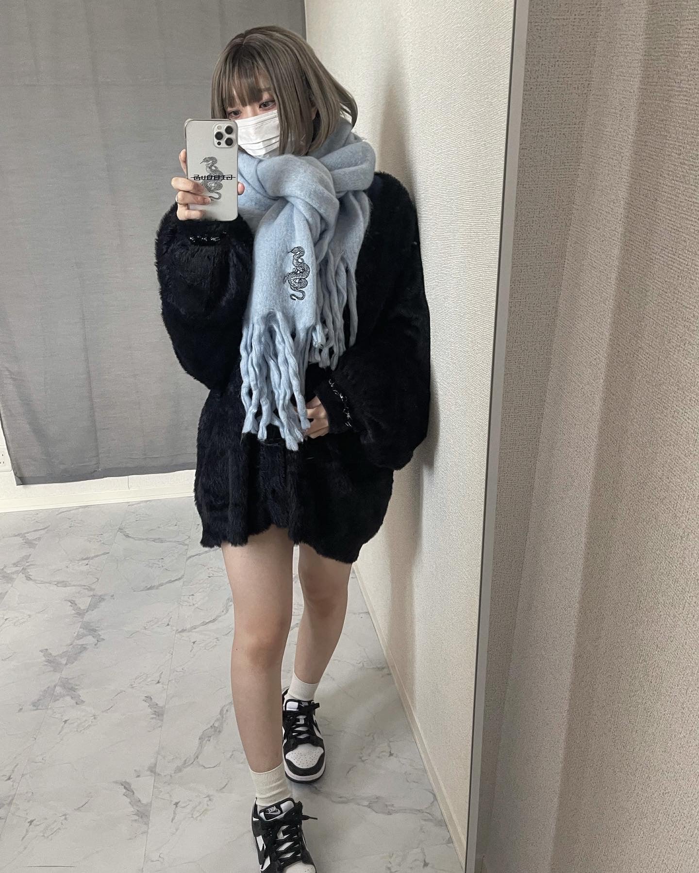 gibous mohair cardigan black