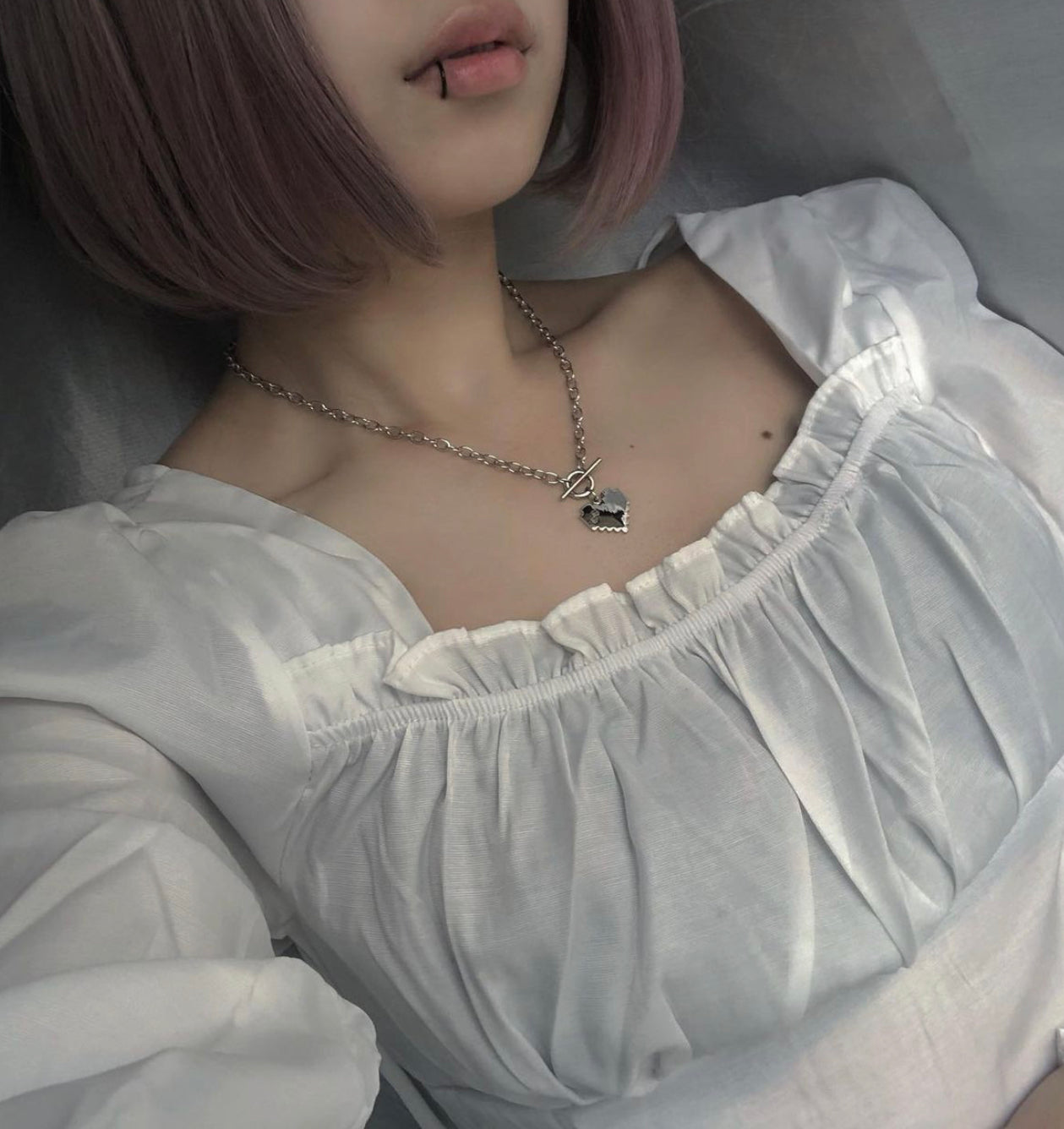 gibous digital heart necklace