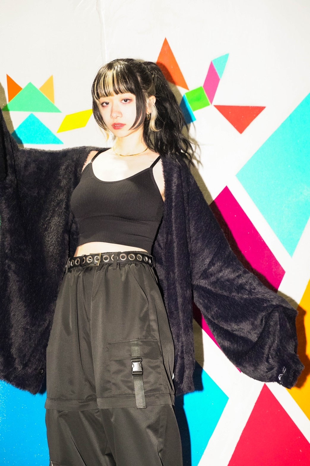 gibous mohair cardigan black