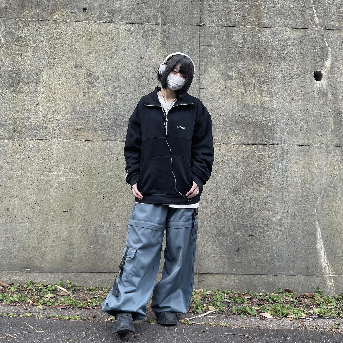 【再販】gibous scorpion zipper cargo trousers gray