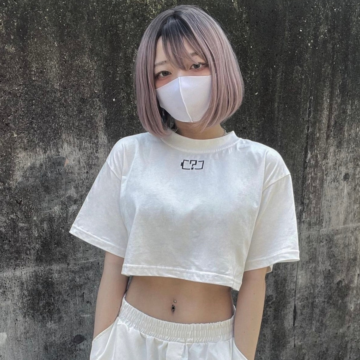gibous battery cropped T-shirt white