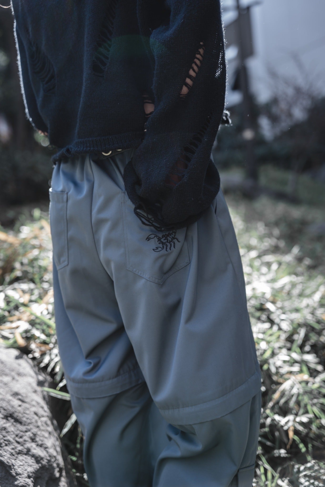 【再販】gibous scorpion zipper cargo trousers gray