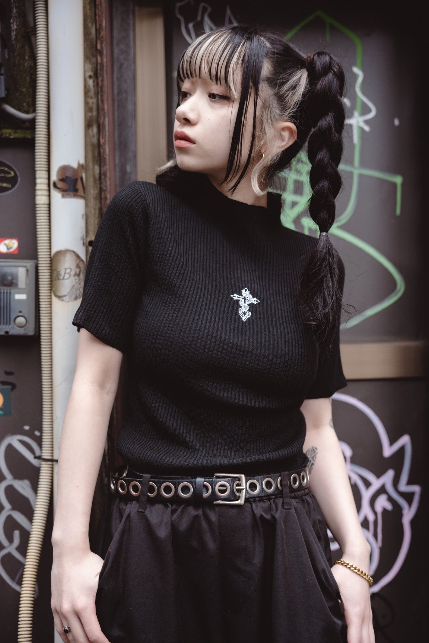 gibous 3way snake cross turtleneck