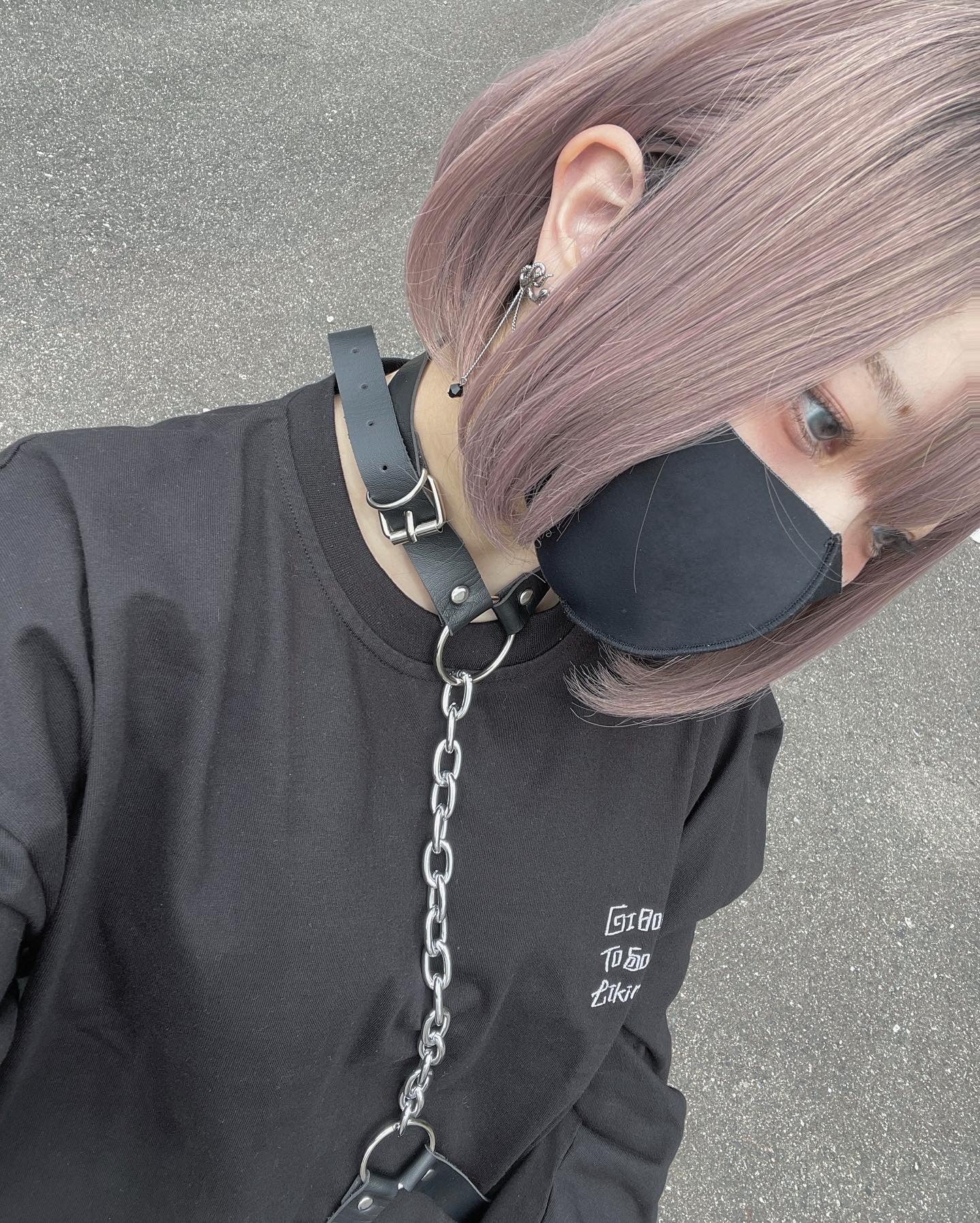 【再販】gibous snake chain stone pierce
