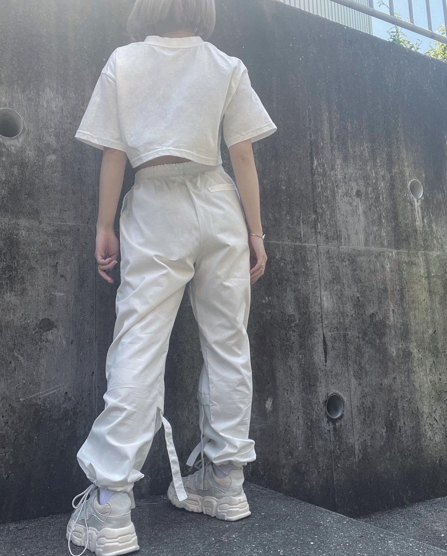 gibous battery cropped T-shirt white