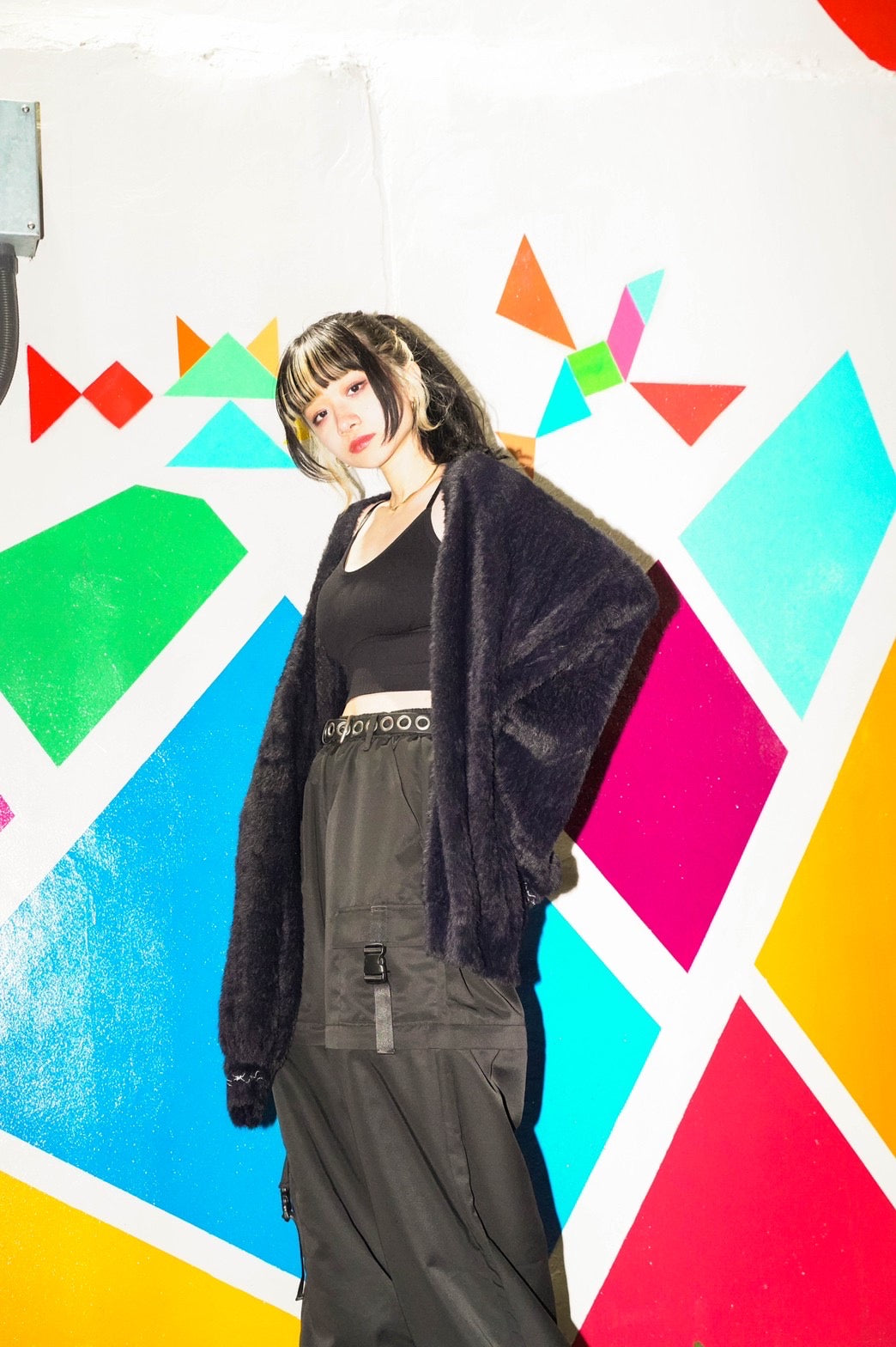 gibous mohair cardigan black