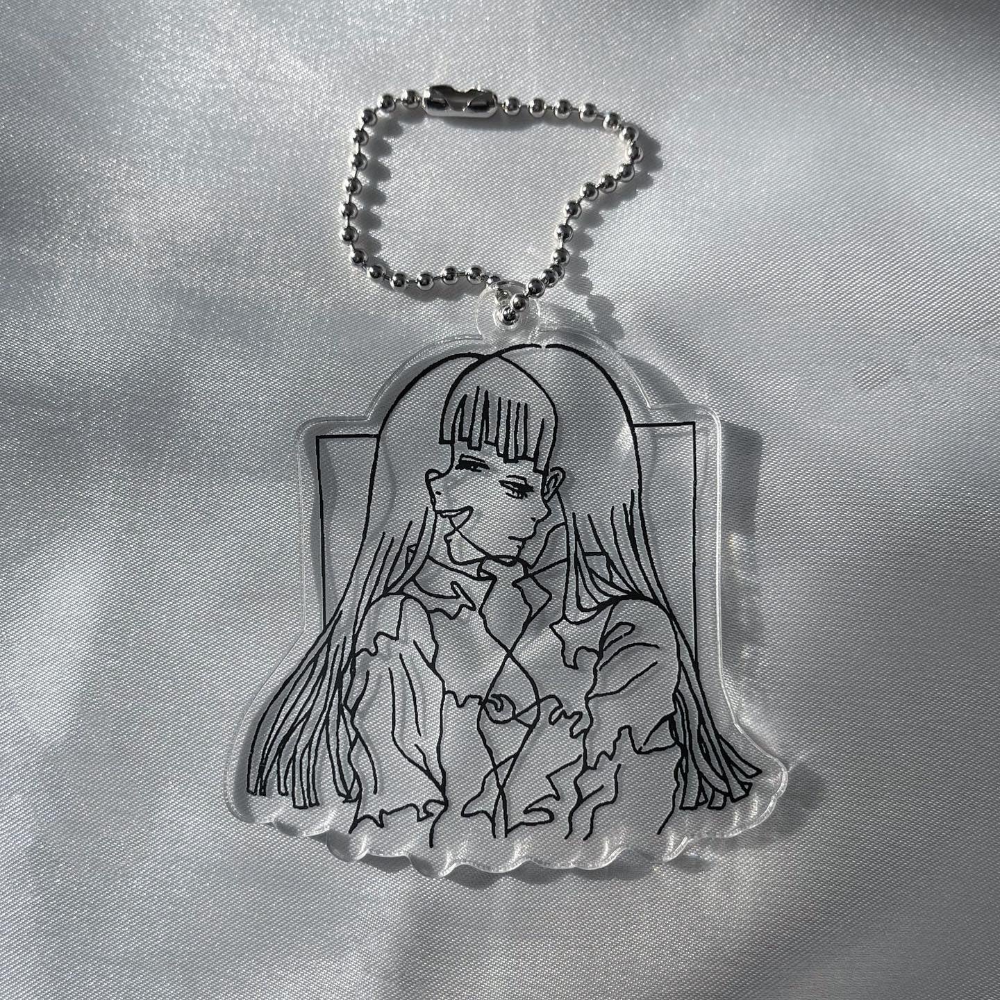 gibous twins acrylic keychain