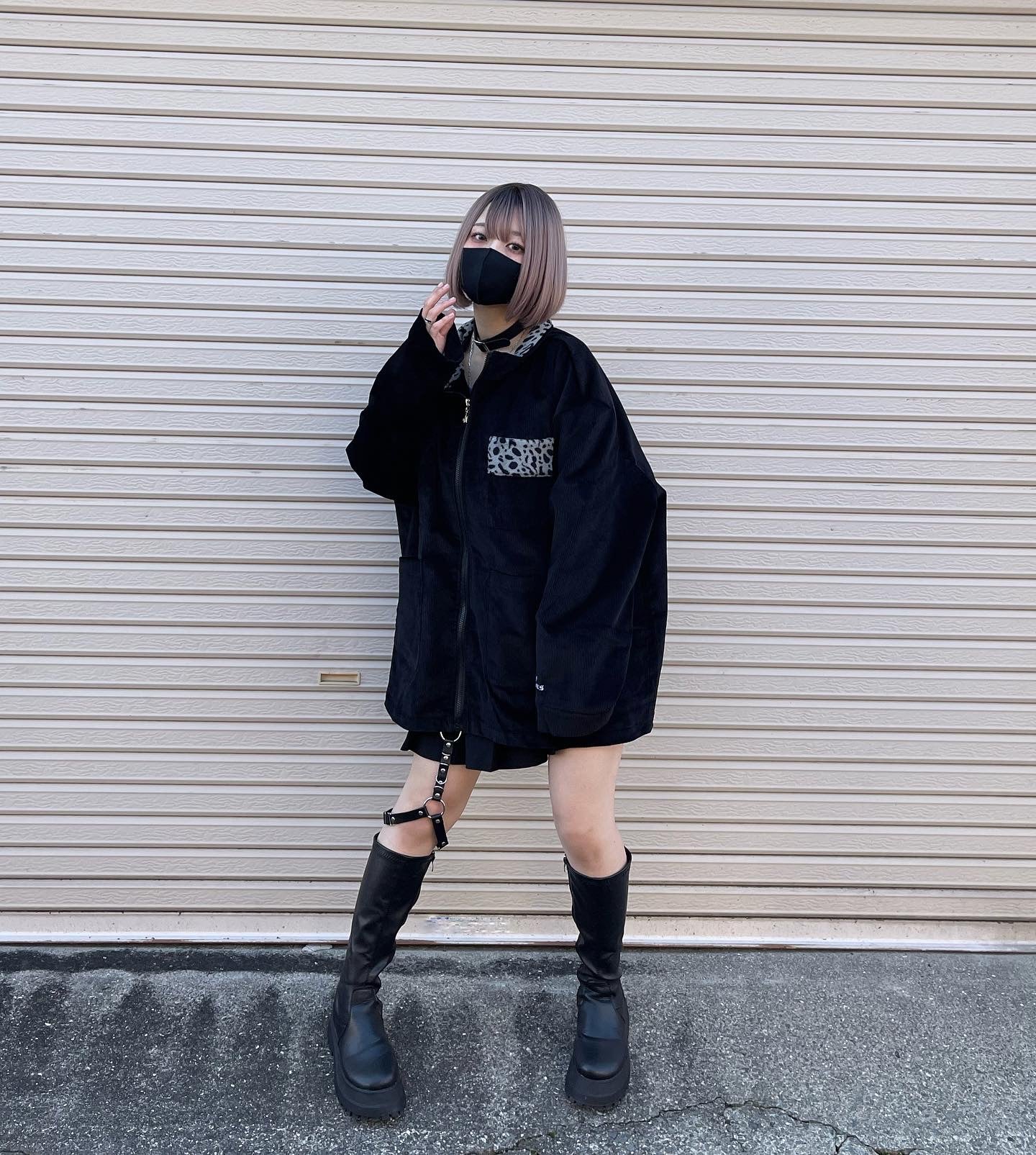 gibous corduroy leopard jacket