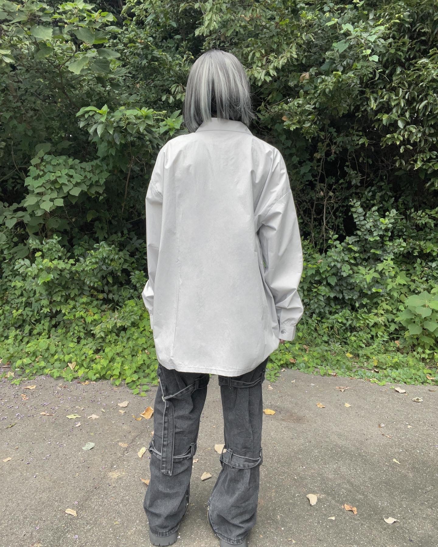 【再販】gibous butterfly chain long shirt gray