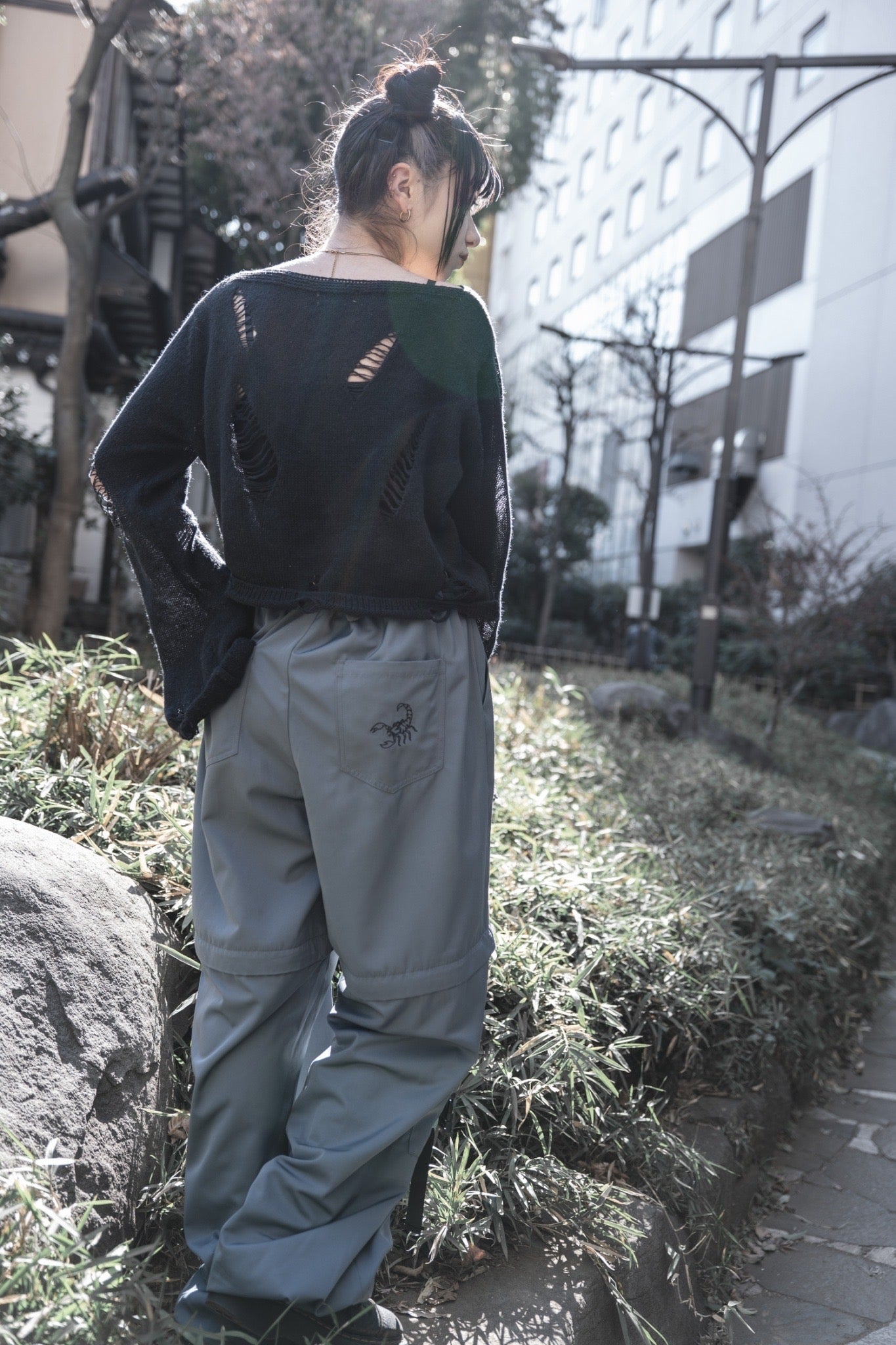 【再販】gibous scorpion zipper cargo trousers gray