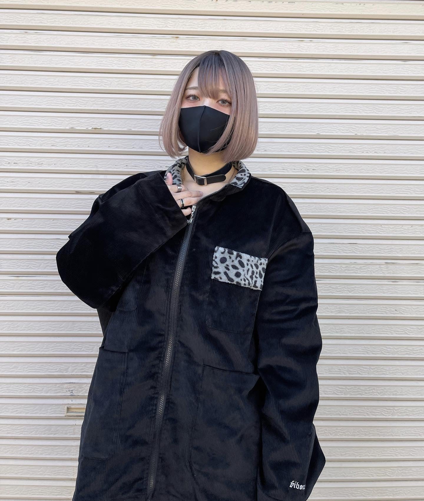 gibous corduroy leopard jacket