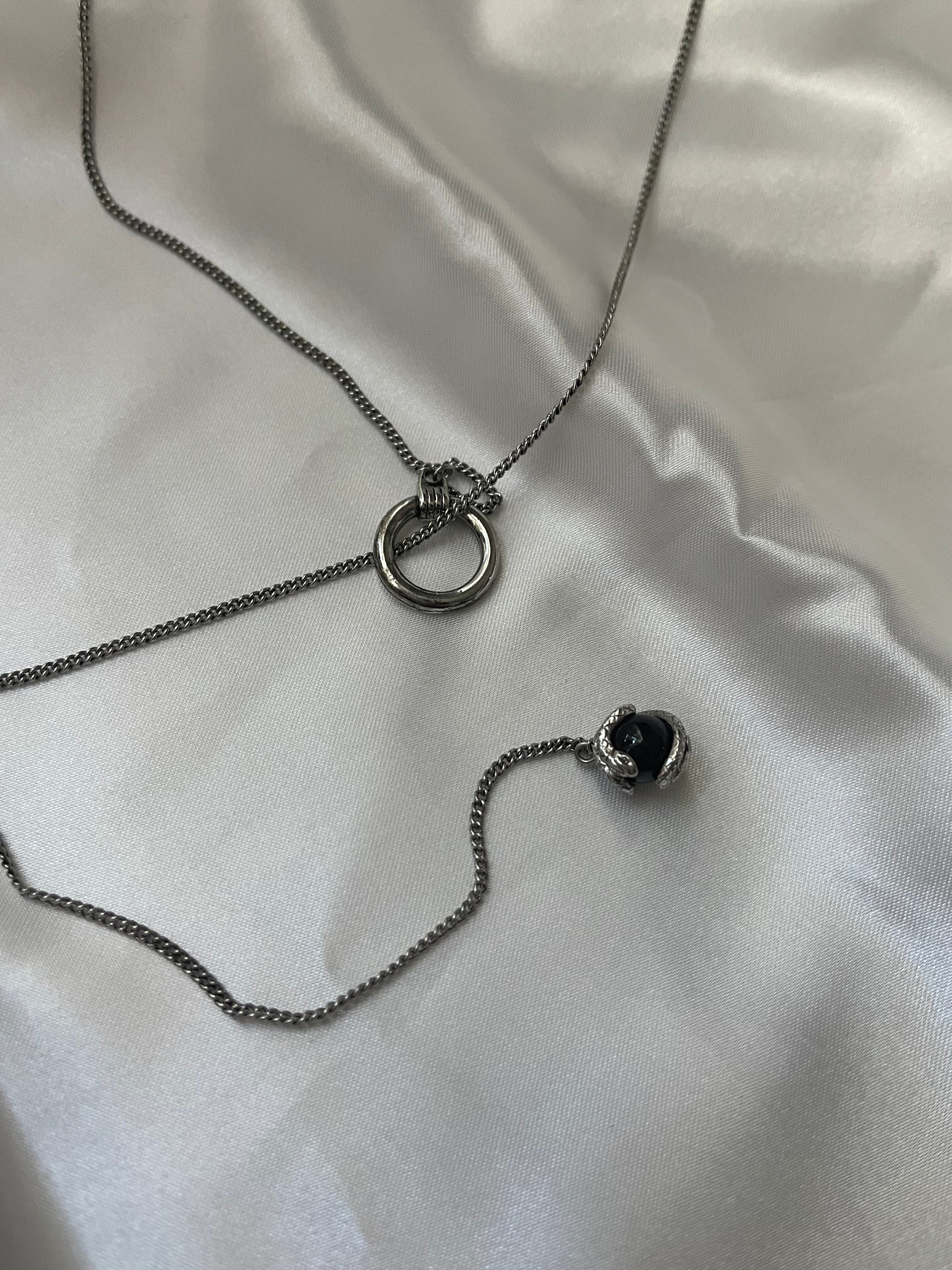 gibous snake ball necklace
