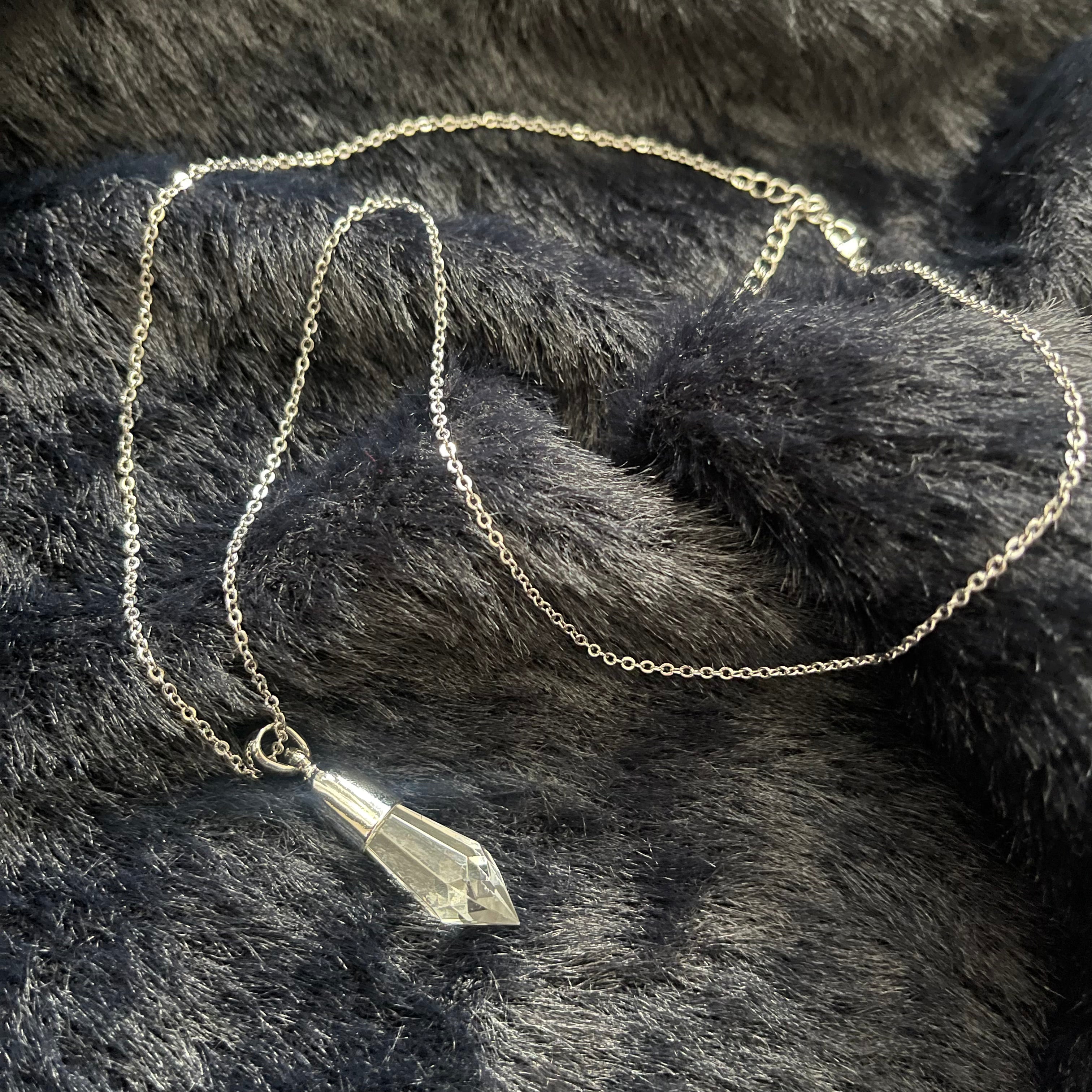 gibous crystal necklace half