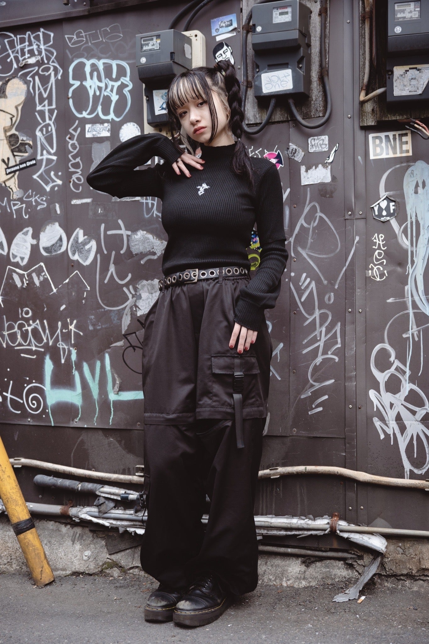 gibous 3way snake cross turtleneck