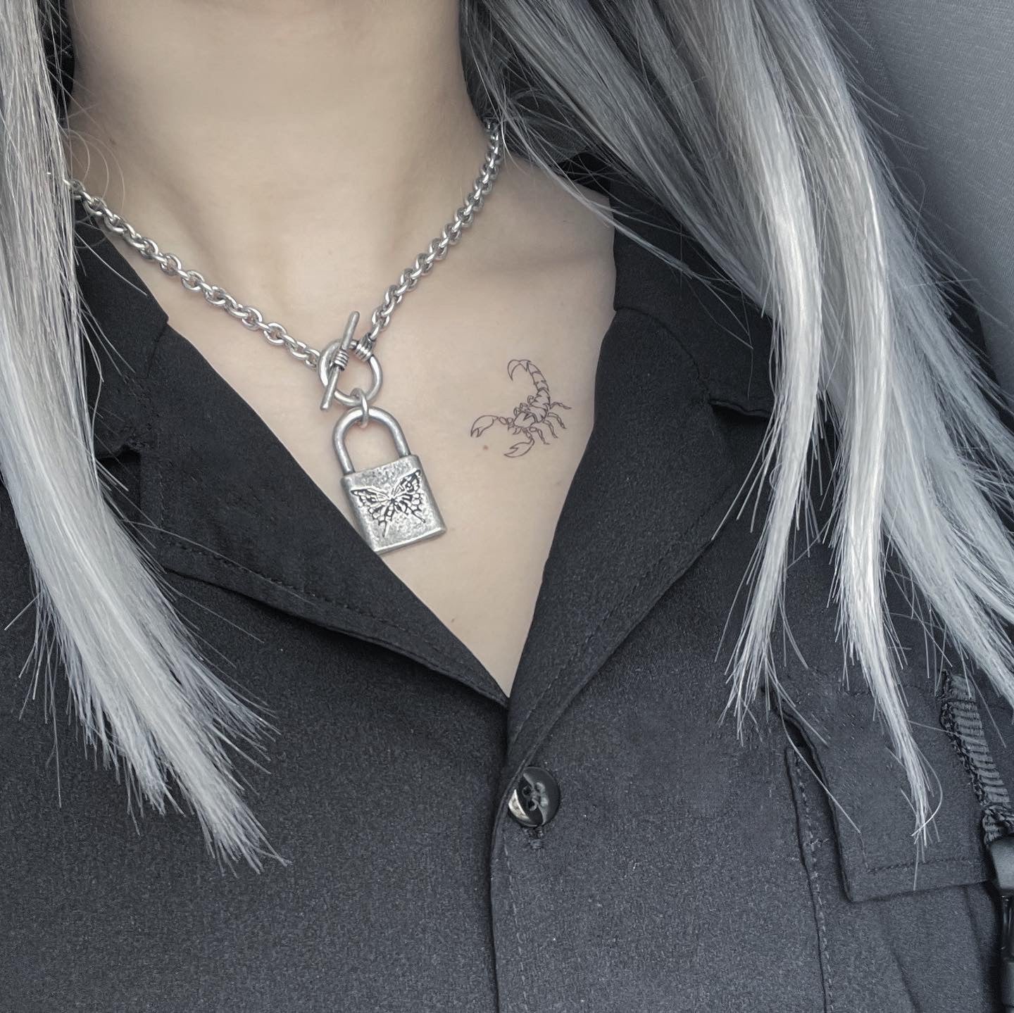 gibous butterfly lock necklace