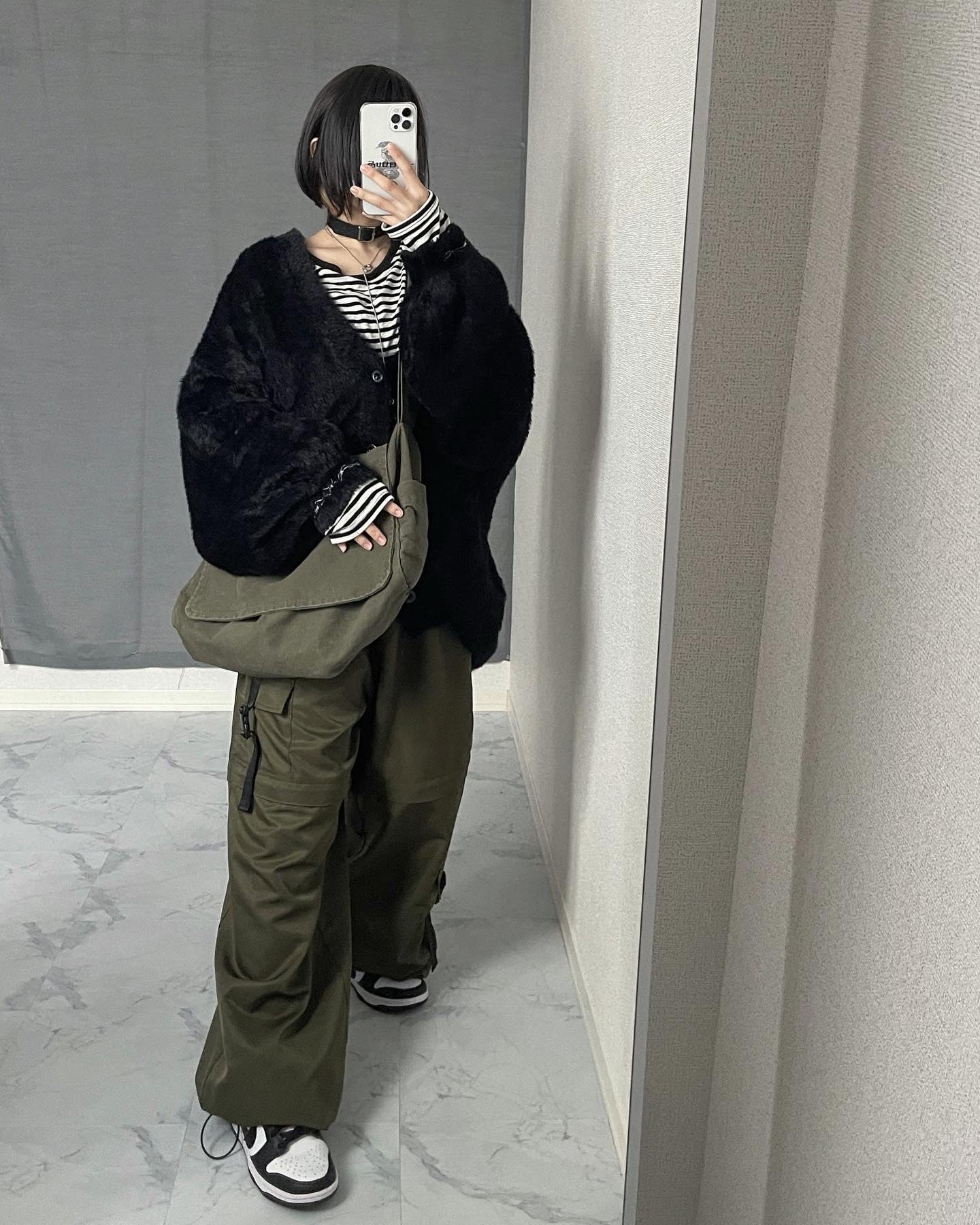 【转售】凸蝎拉链工装裤 卡其色