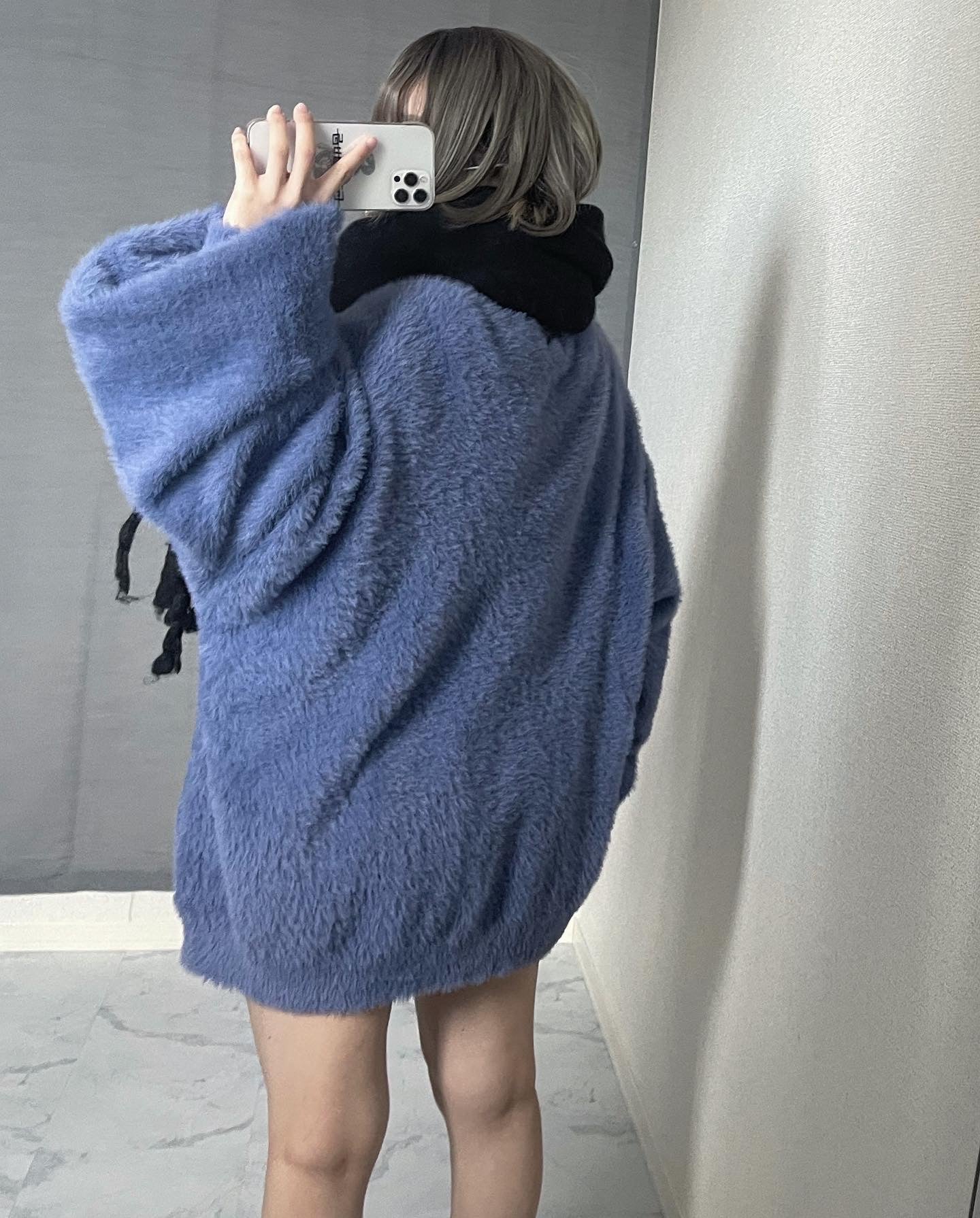 gibous mohair cardigan Lapis Lazuli