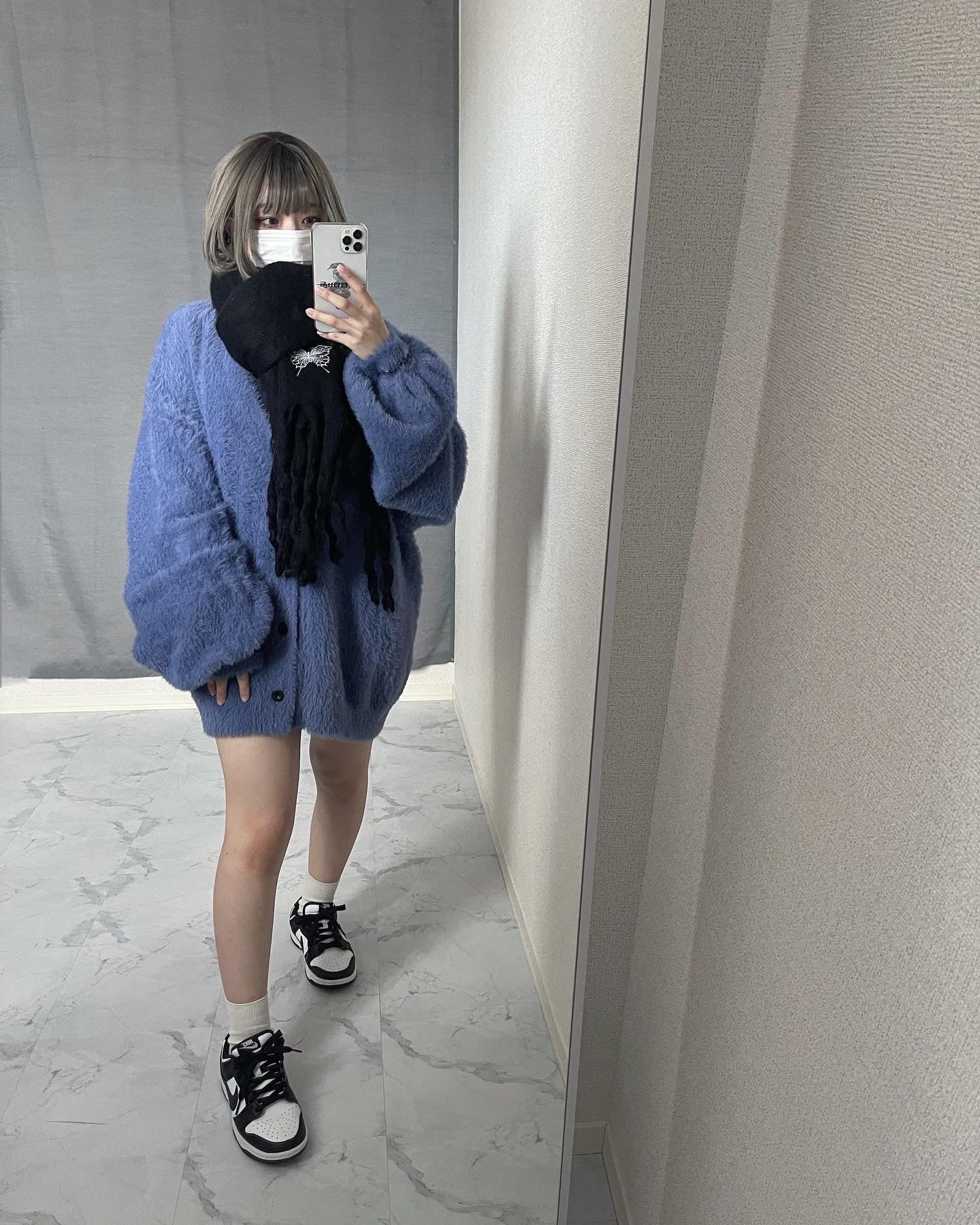 gibous mohair cardigan Lapis Lazuli