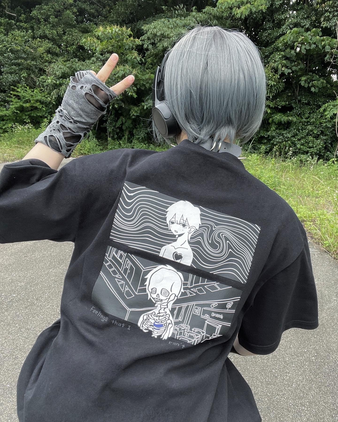 gibous Feeling T shirts black