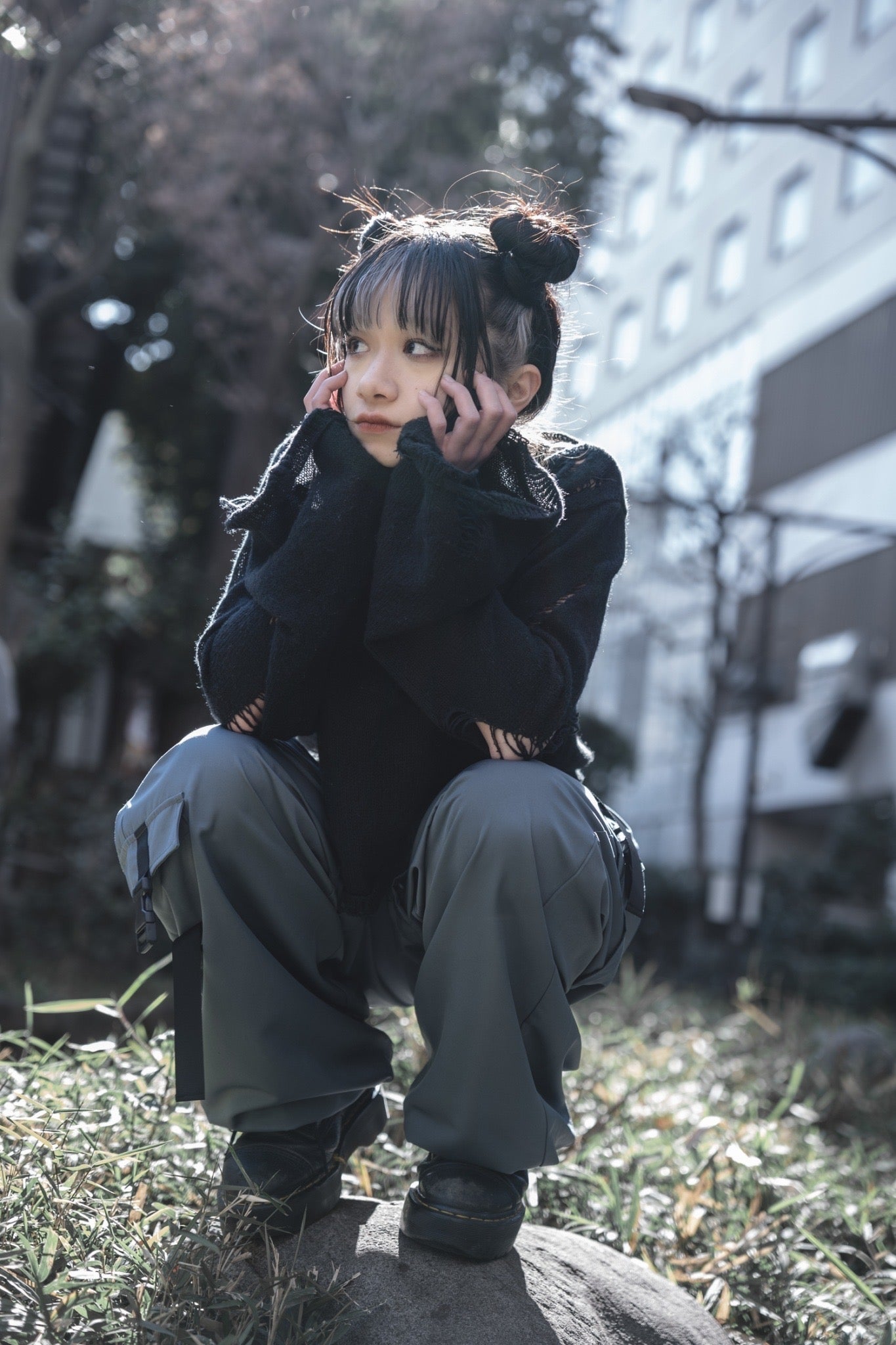 【再販】gibous scorpion zipper cargo trousers gray