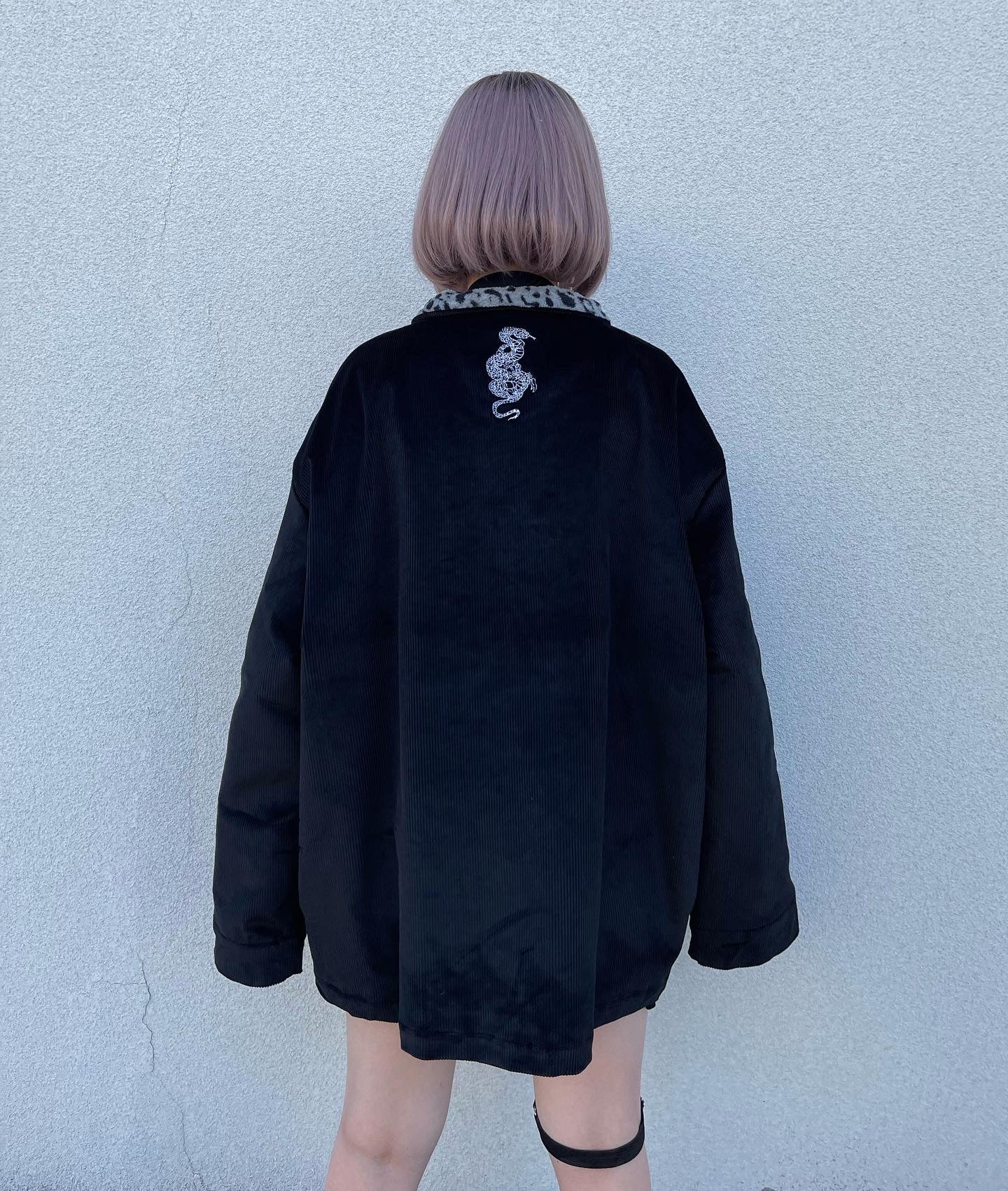 gibous corduroy leopard jacket