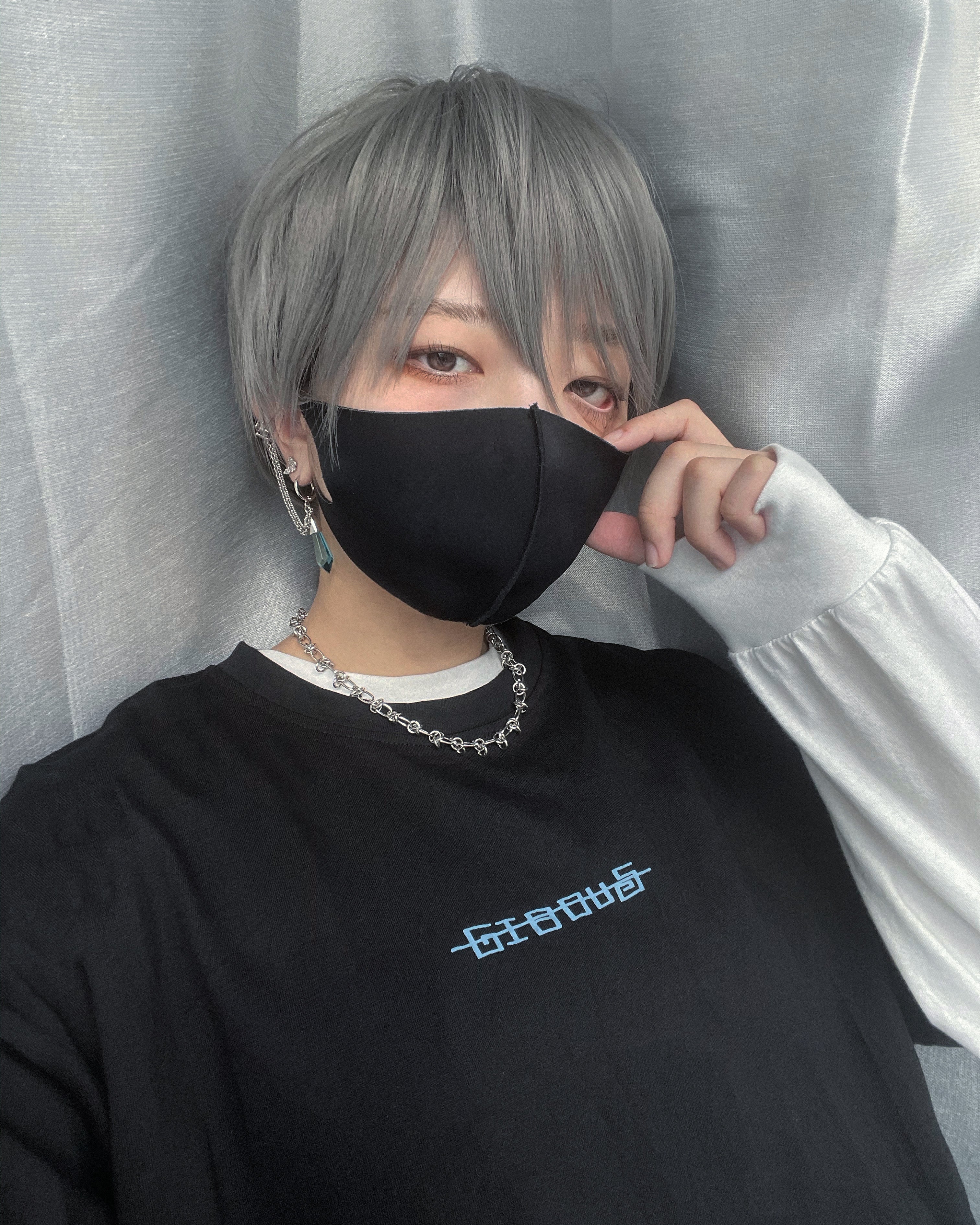 【再販】gibous logo snake T black