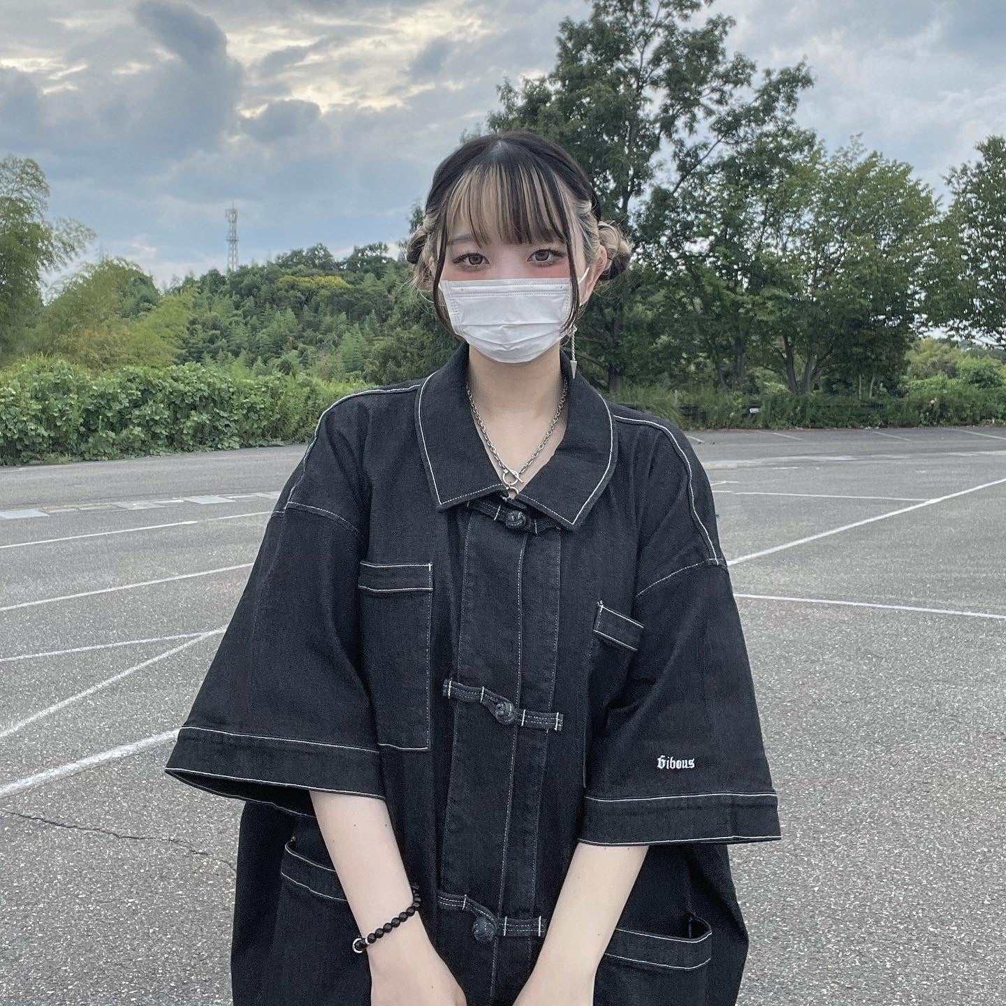 【再販】gibous china stitch denim tops