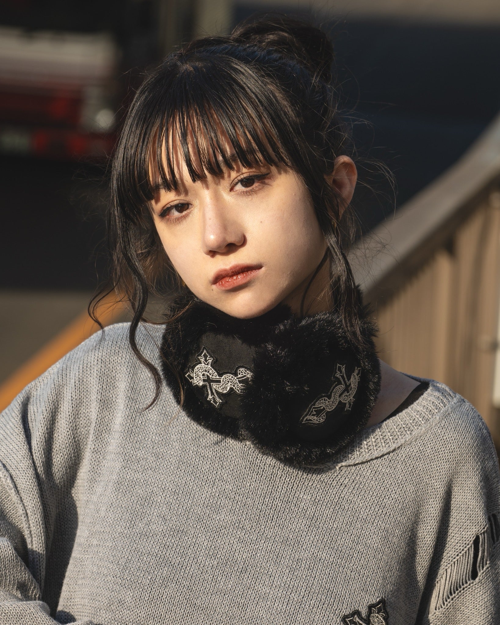 gibous snake cross black fur earflap