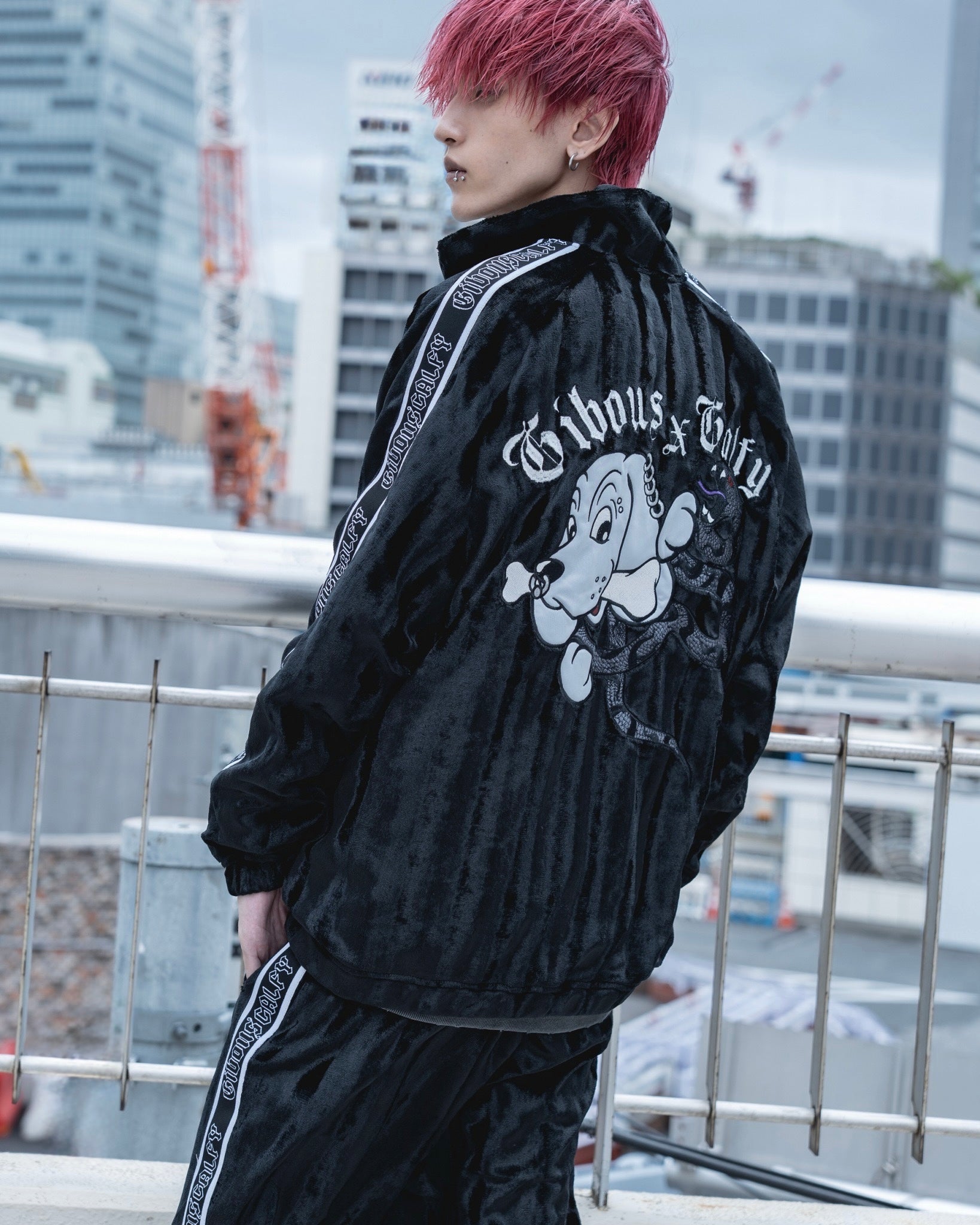 【受注生産】gibous×GALFY velour track jacket set up