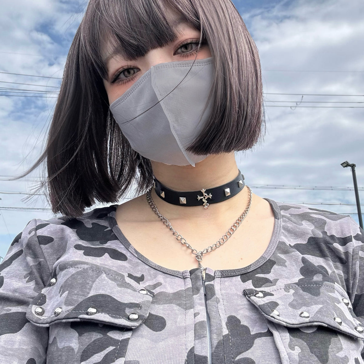 gibous belt studs snake cross choker