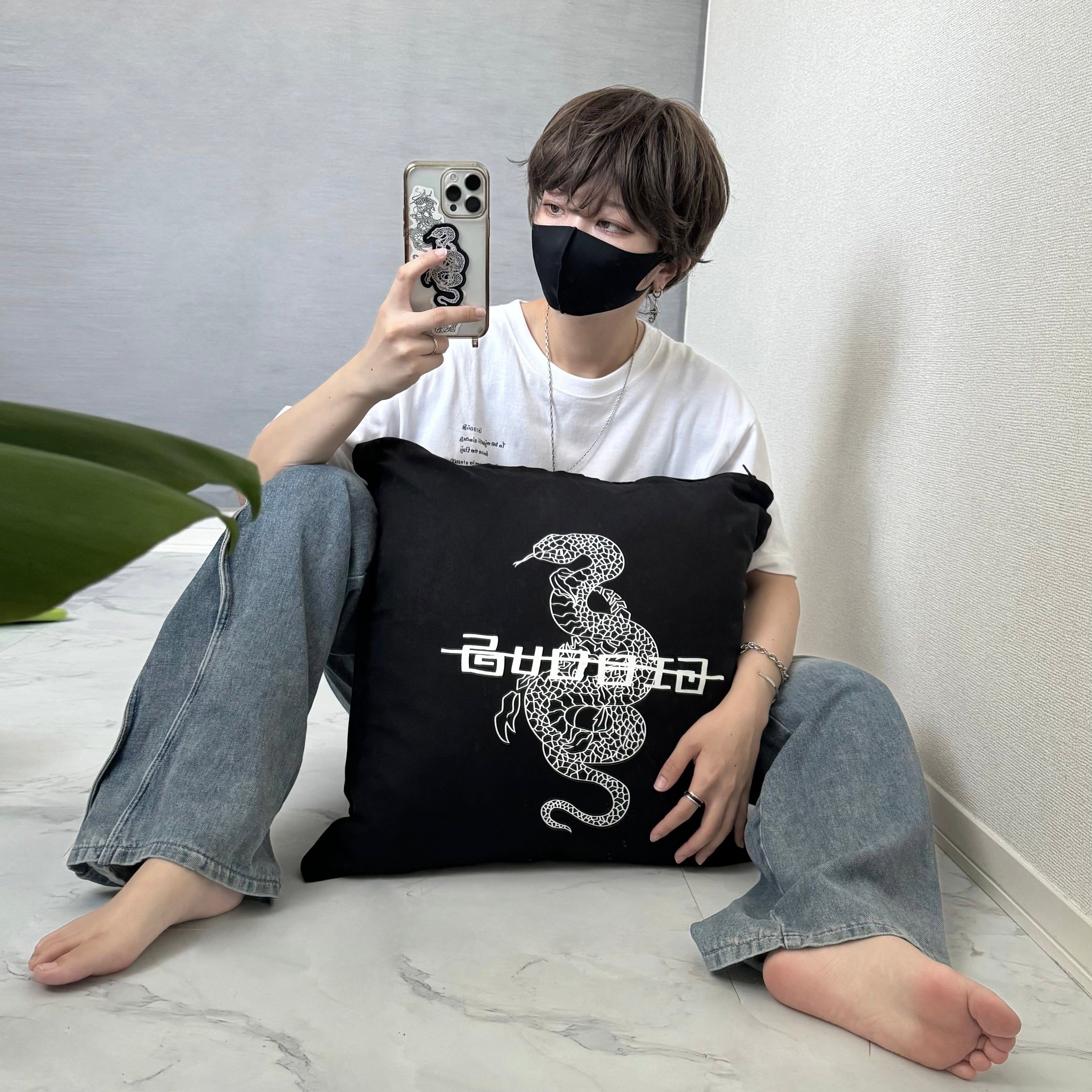 gibous snake scorpion logo cushion cover