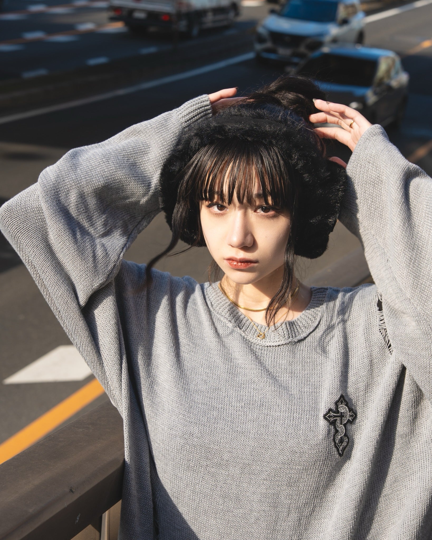 gibous snake cross black fur earflap