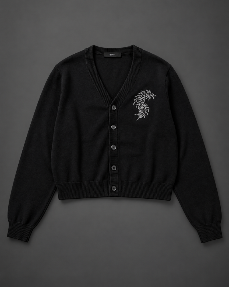 gibous centipede light cardigan black