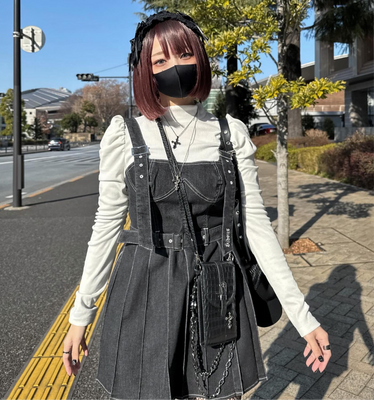 【再販】gibous denim jumper skirt