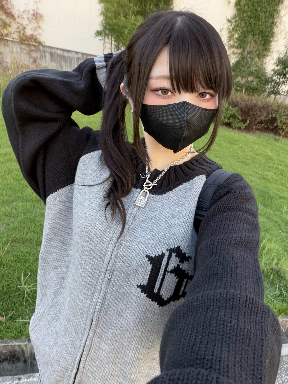 gibous G knit neck raglan knit  jacket
