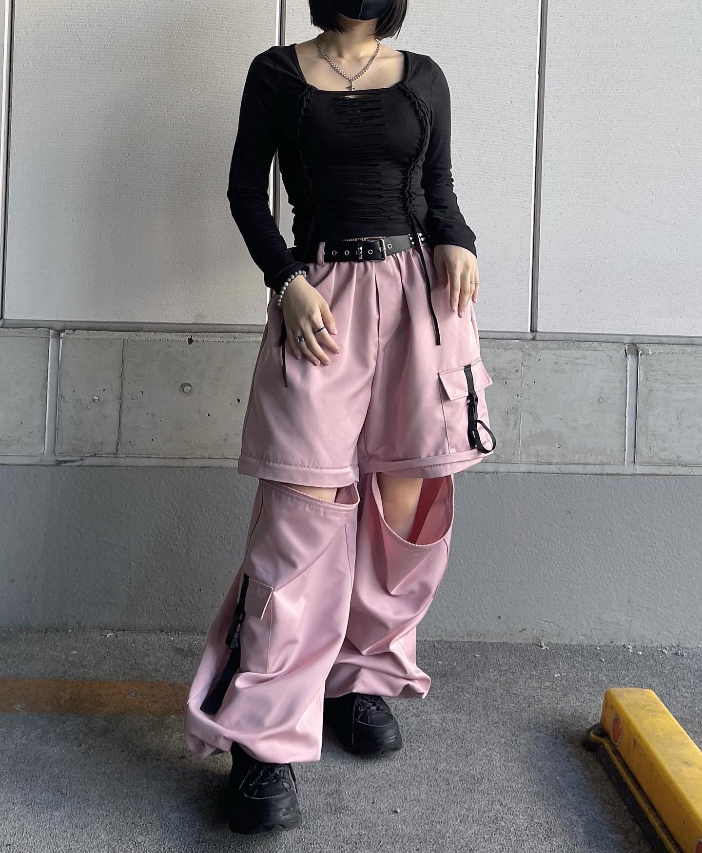 【再販】gibous scorpion zipper cargo trousers pink