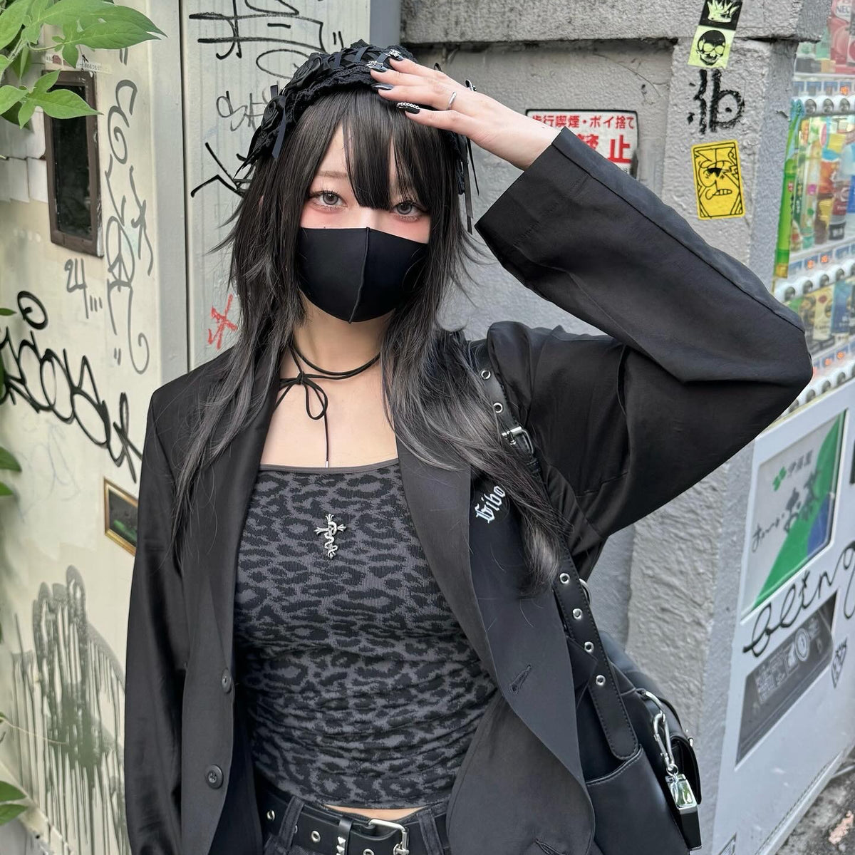 gibous see through belt jacket
