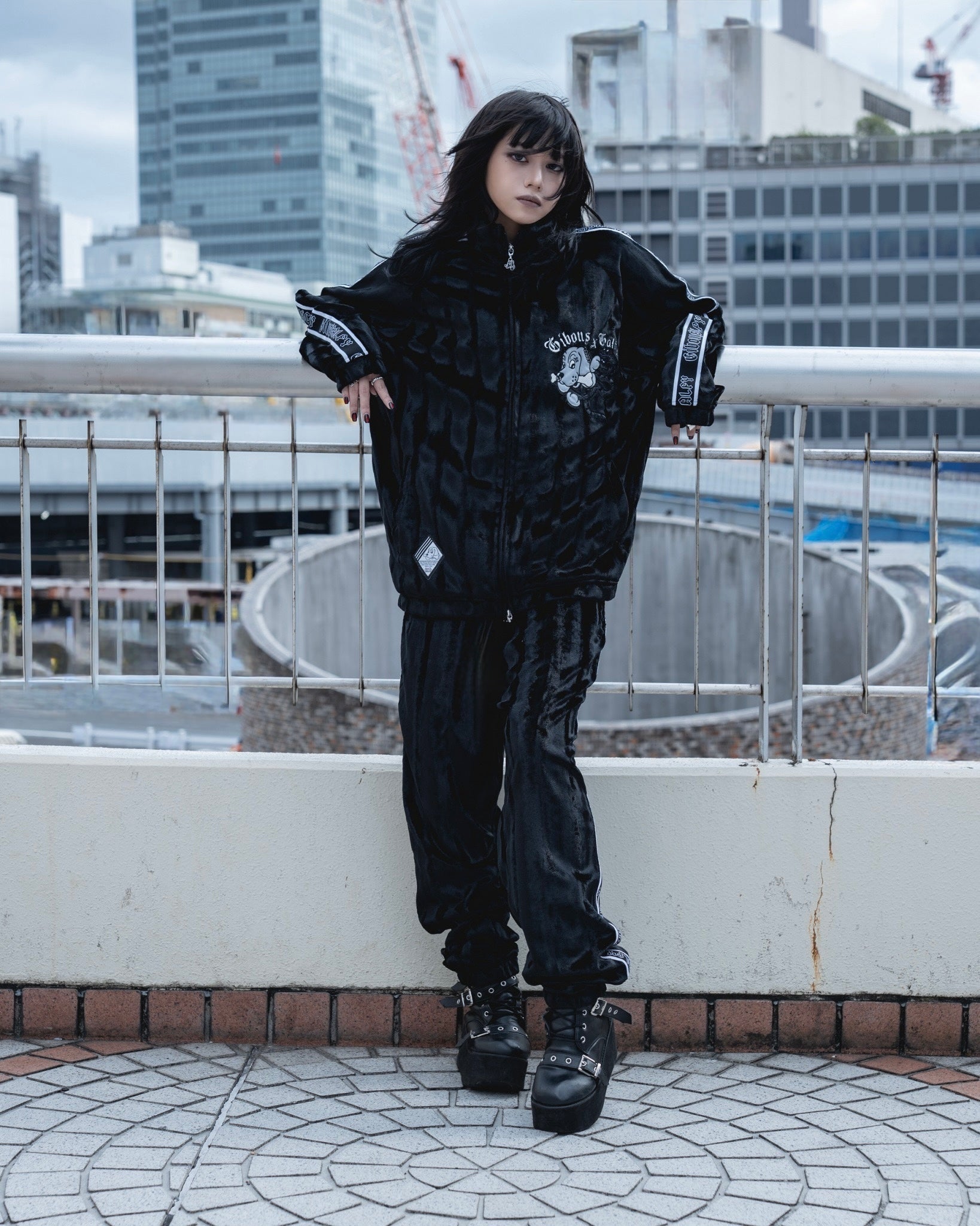 【受注生産】gibous×GALFY velour track jacket set up