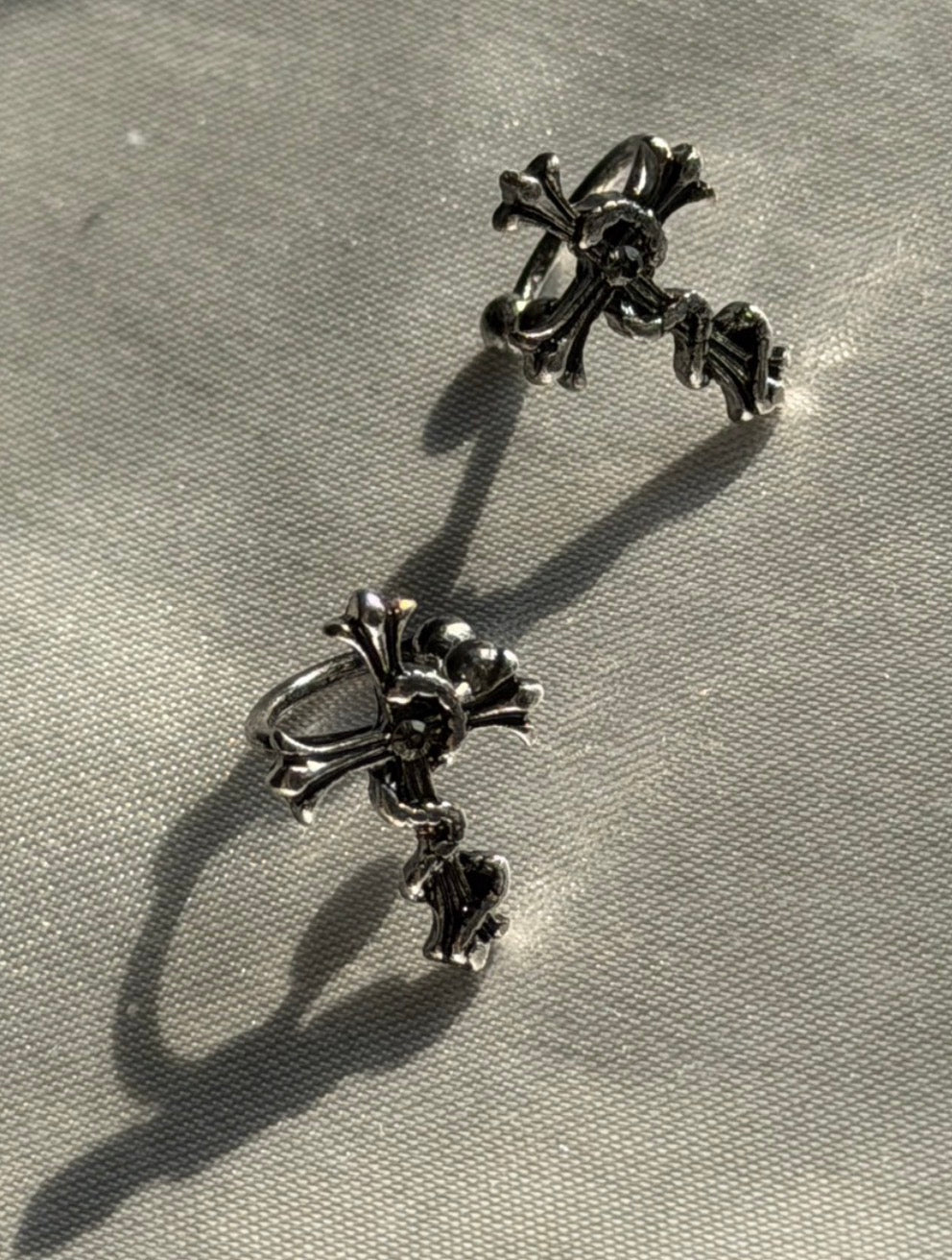 gibous snake cross ear cuff