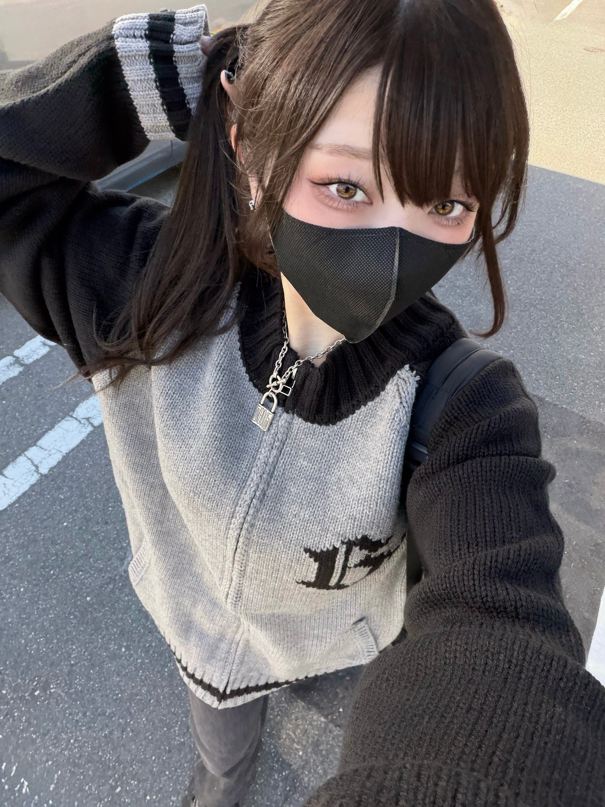 gibous G knit neck raglan knit  jacket