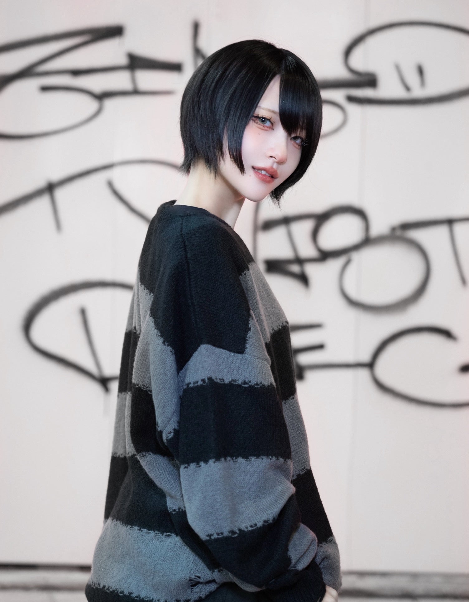 [转售]凸状蝎子镶边针织衫