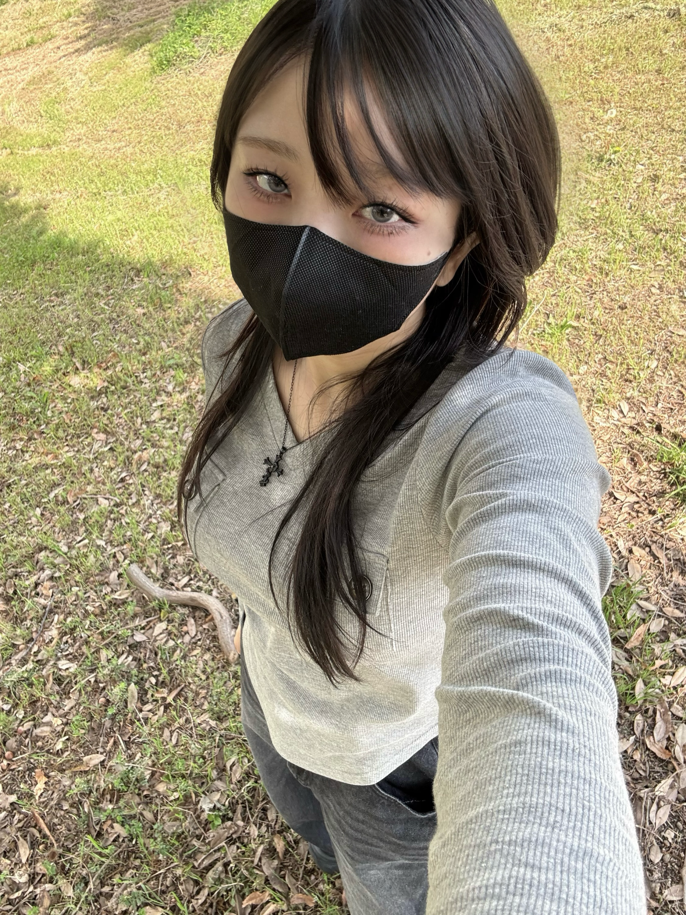 gibous rib original button v neck tops gray