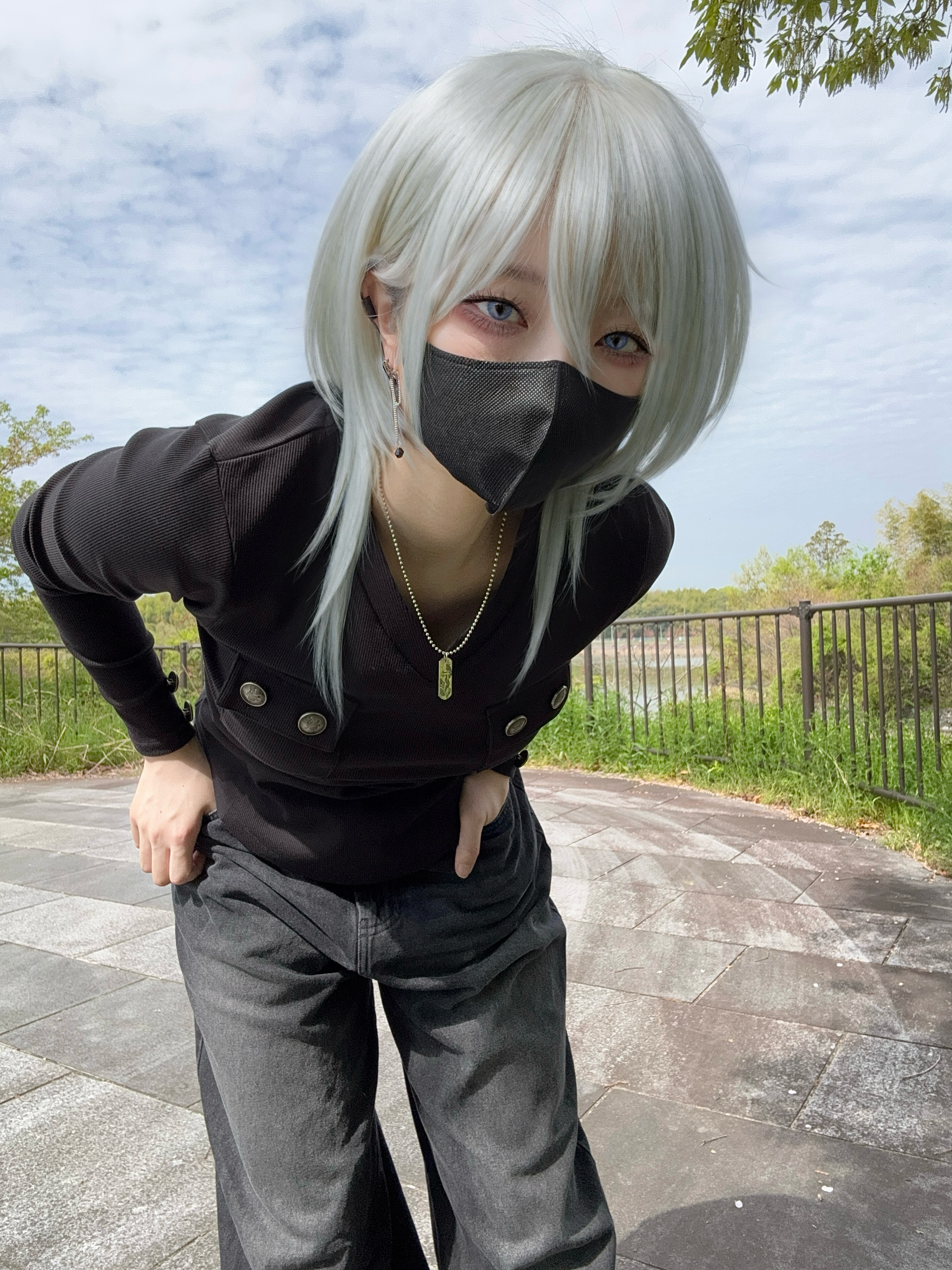 【再販】gibous snake chain stone pierce