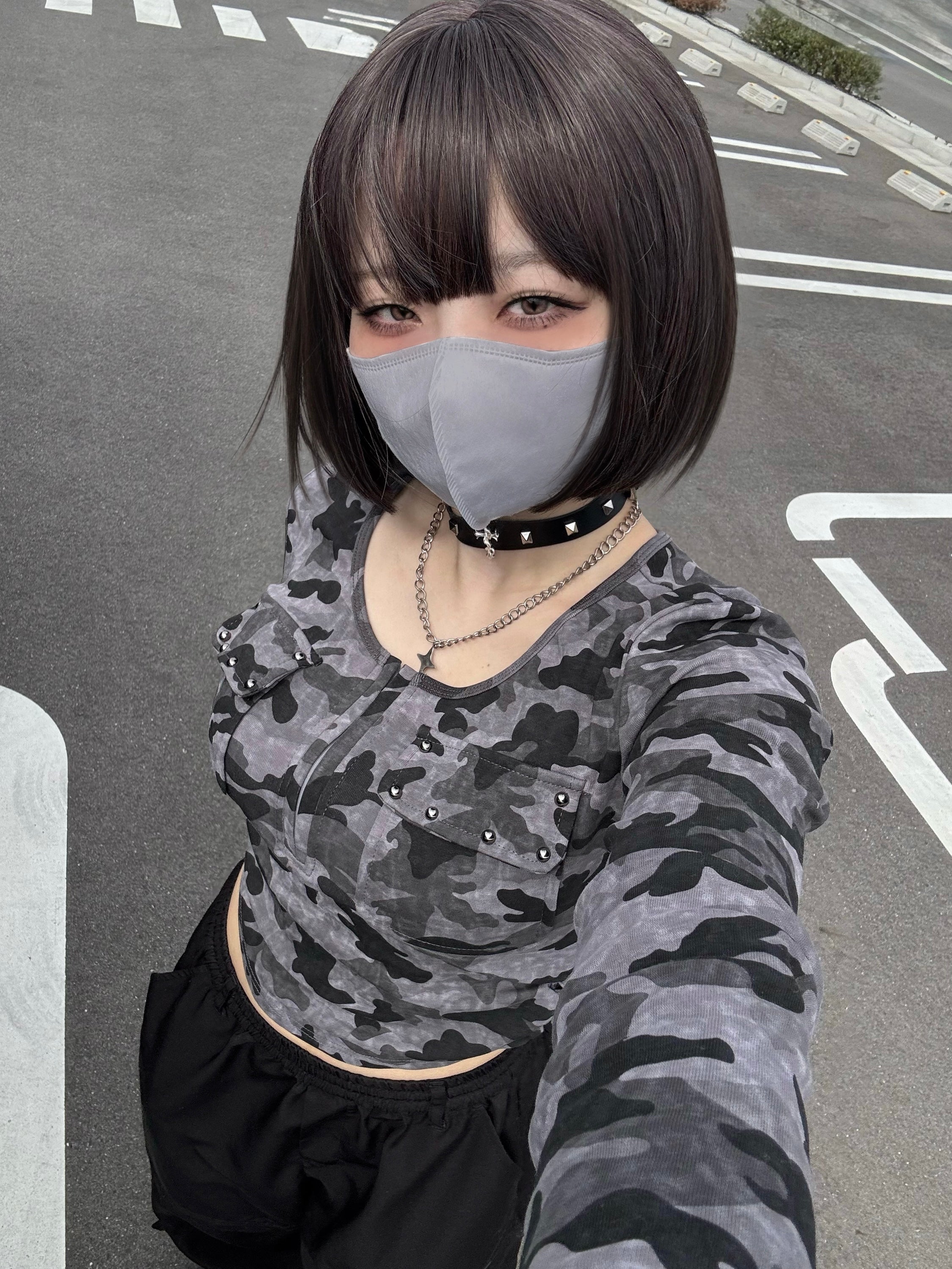 gibous belt studs snake cross choker