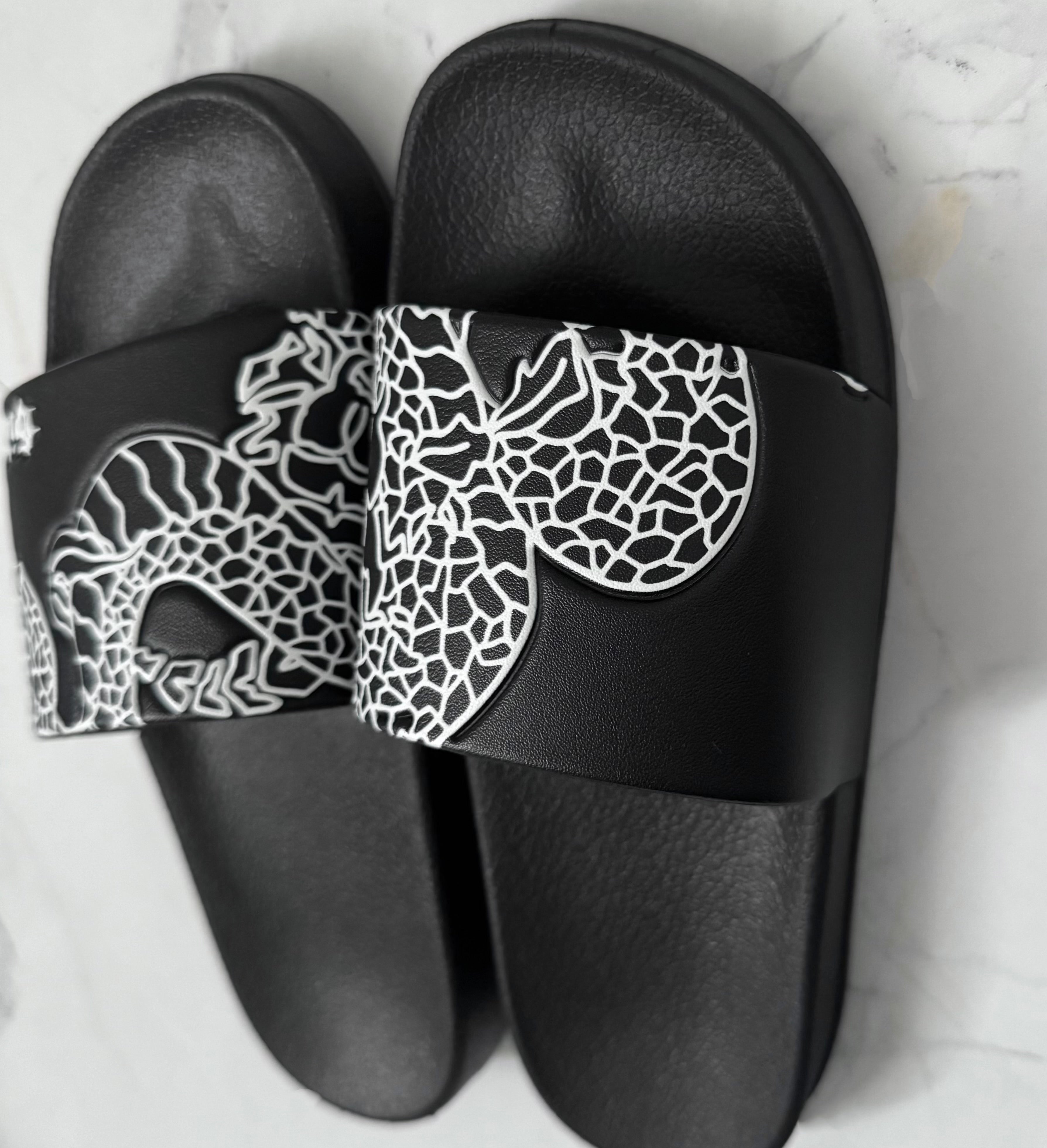 gibous gothic logo snake scorpion shower sandals