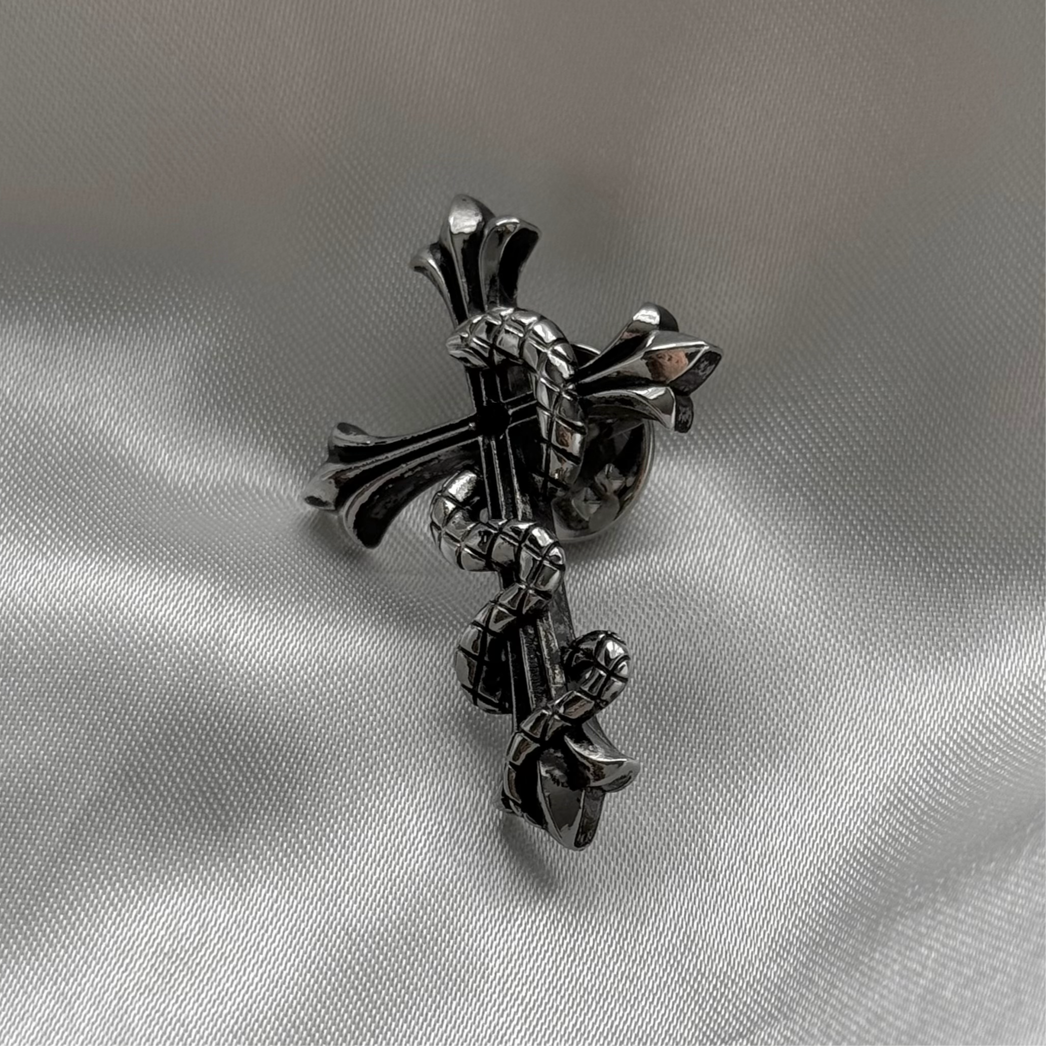 gibous snake cross pin badge