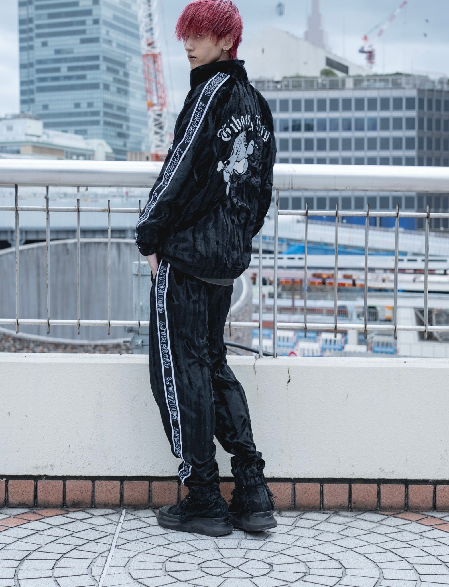 【受注生産】gibous×GALFY velour track jacket set up
