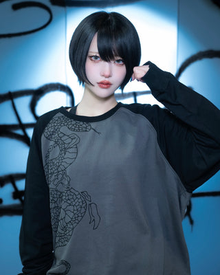 gibous snake scorpion raglan sweatshirt