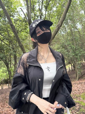 gibous gothic logo long bill cap black